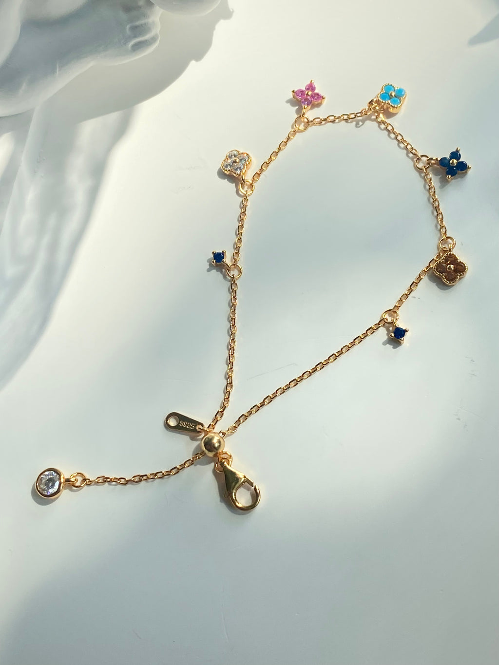 Lucky Clover Adjustable Charm Bracelet