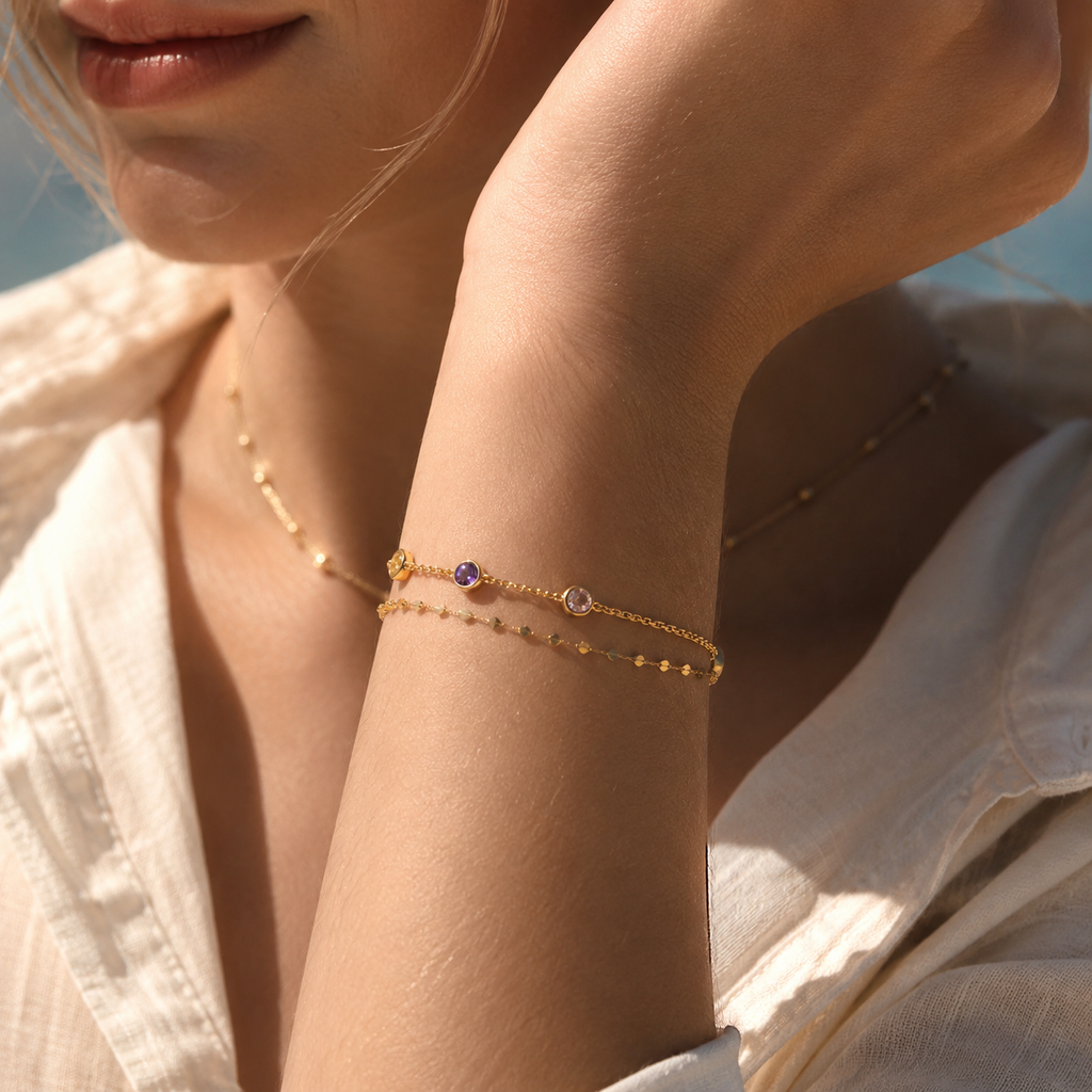 Prism Adjustable Double Chain Bracelet