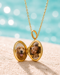 Golden Memory Photo Locket Pendant