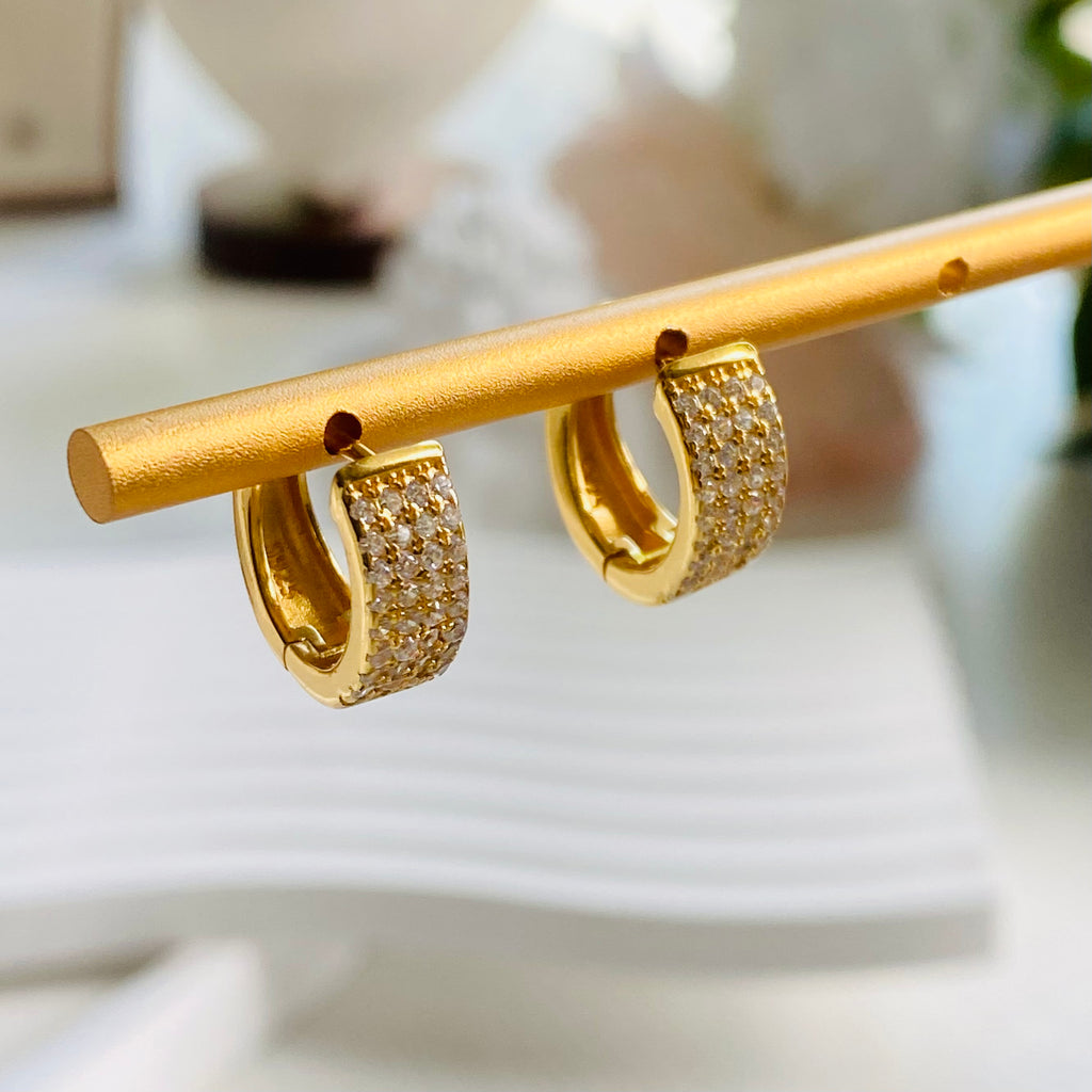 Harbor Pavé Huggie Earrings