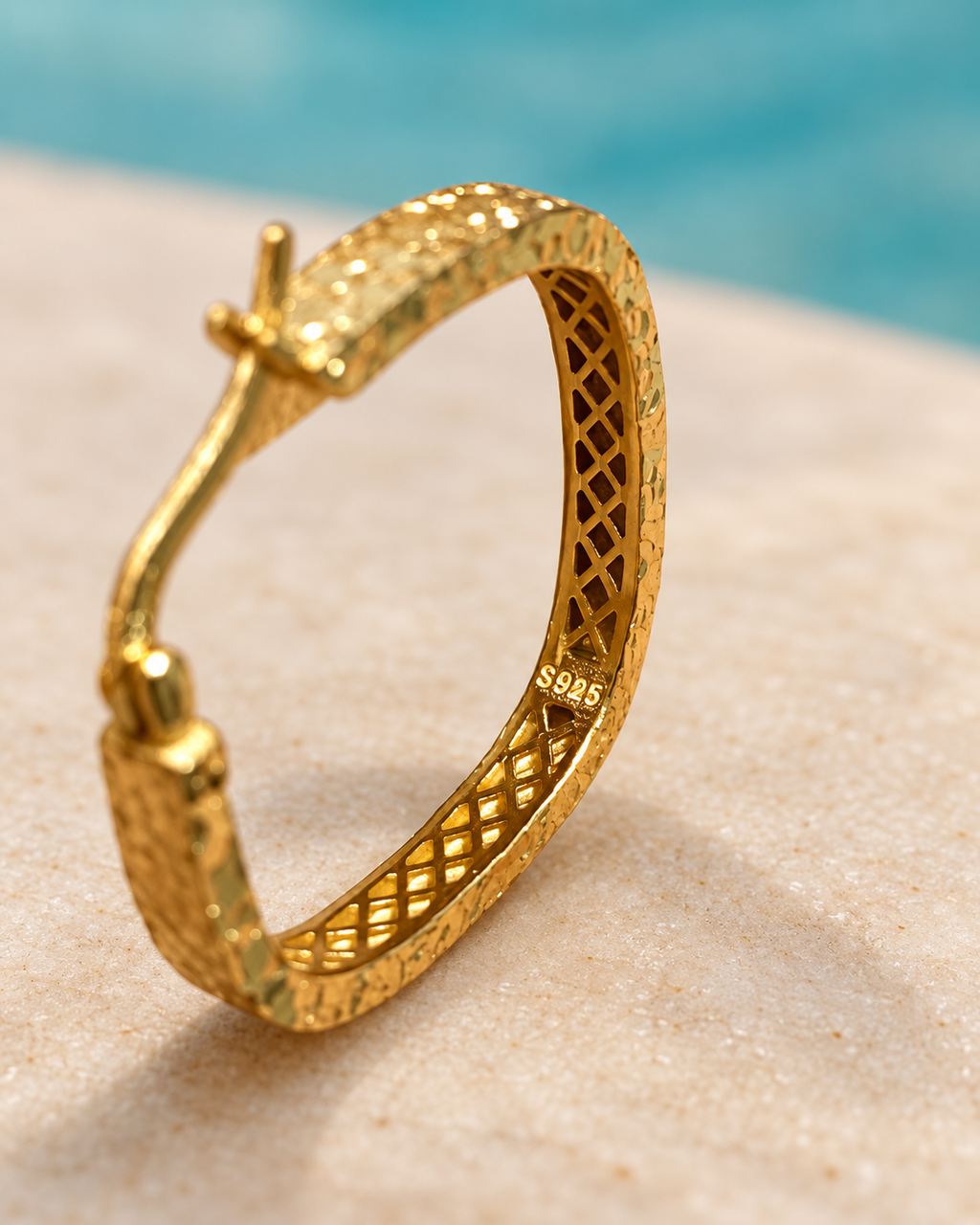 Liora Textured Square Hoop Earrings