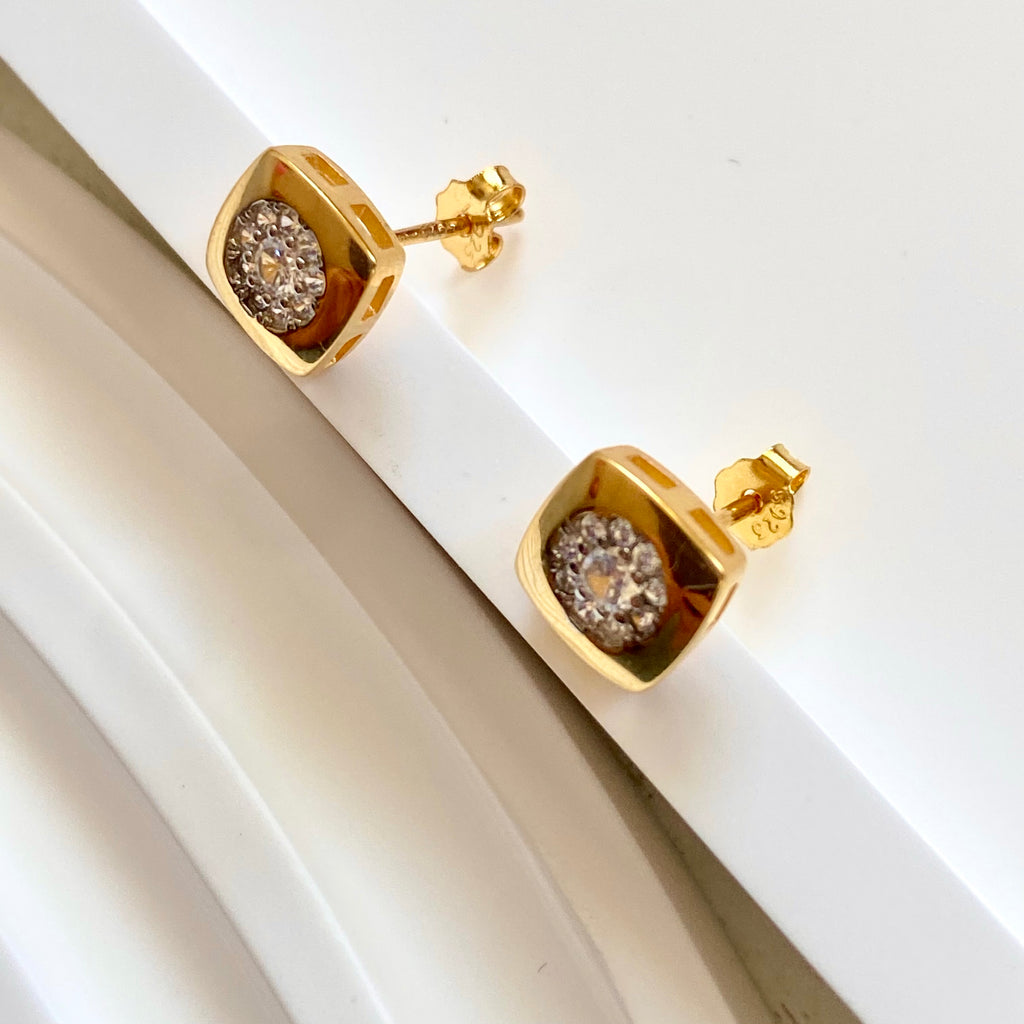 Pavé Crystal Cushion Stud Earrings