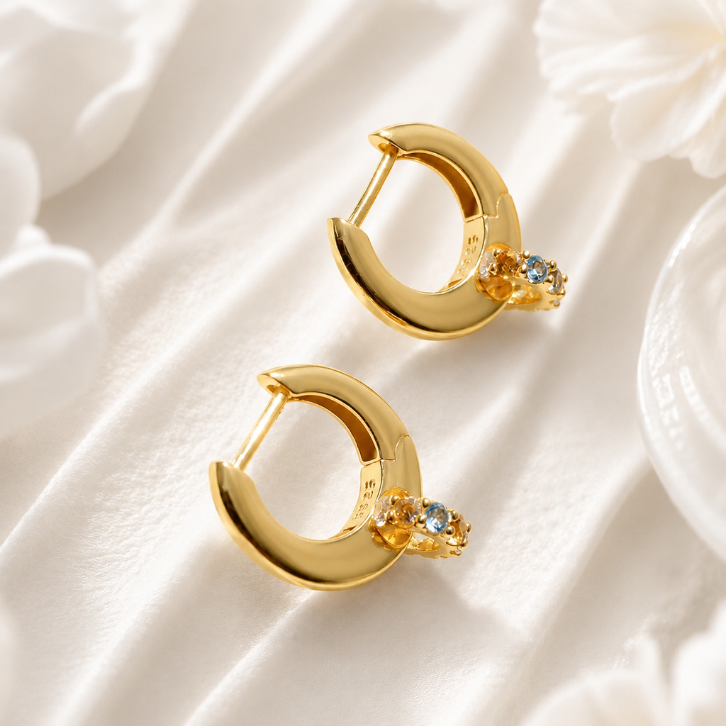 Aurora Gem Huggie Earrings