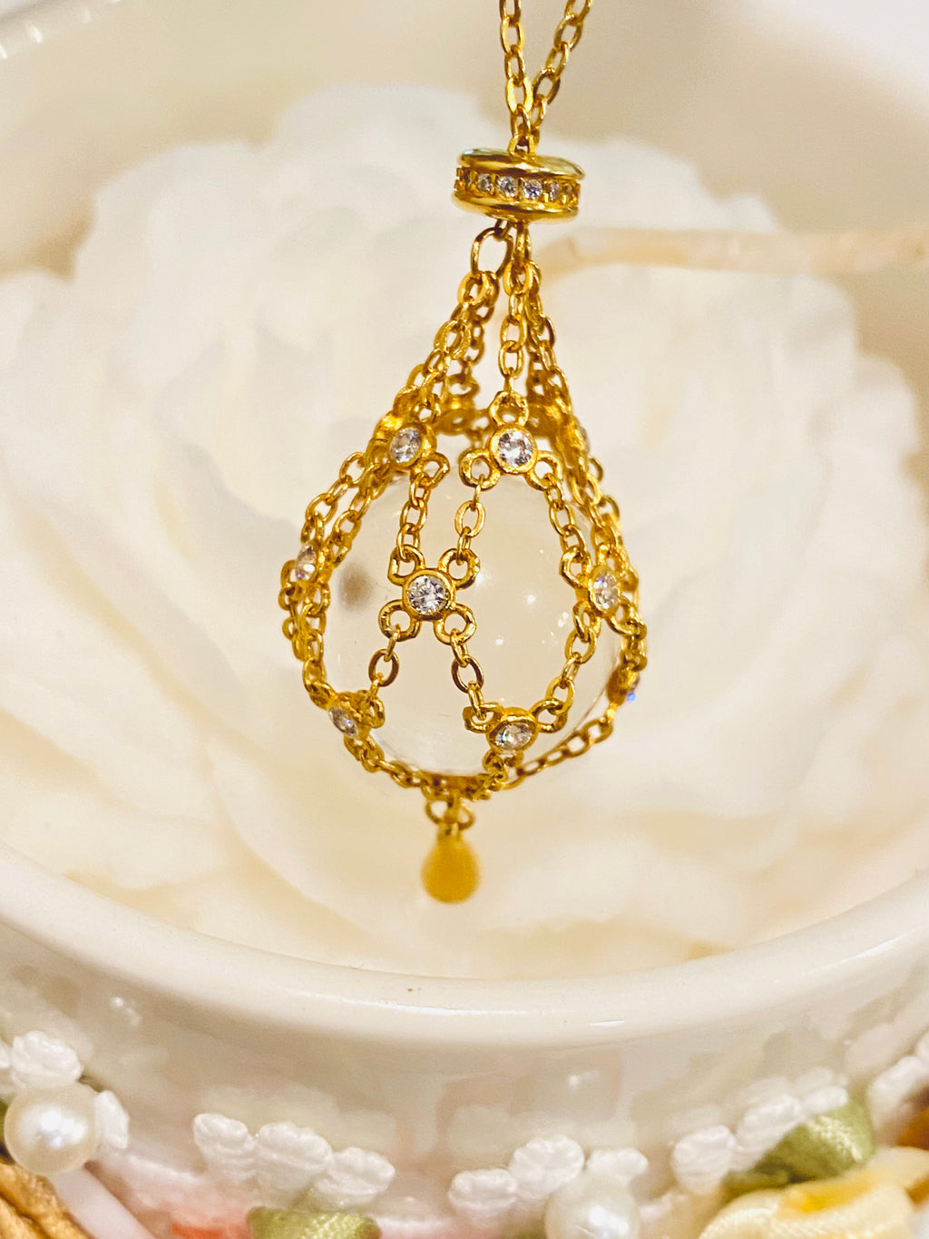 Lumière Crystal Orb Adjustable Necklace