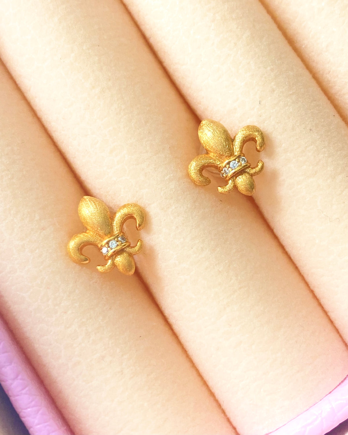 Iris Vintage Fleur-de-Lis Stud Earrings
