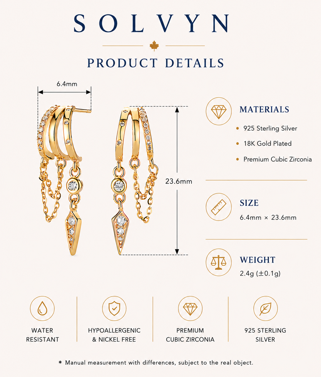 Golden Chain Drop Earrings
