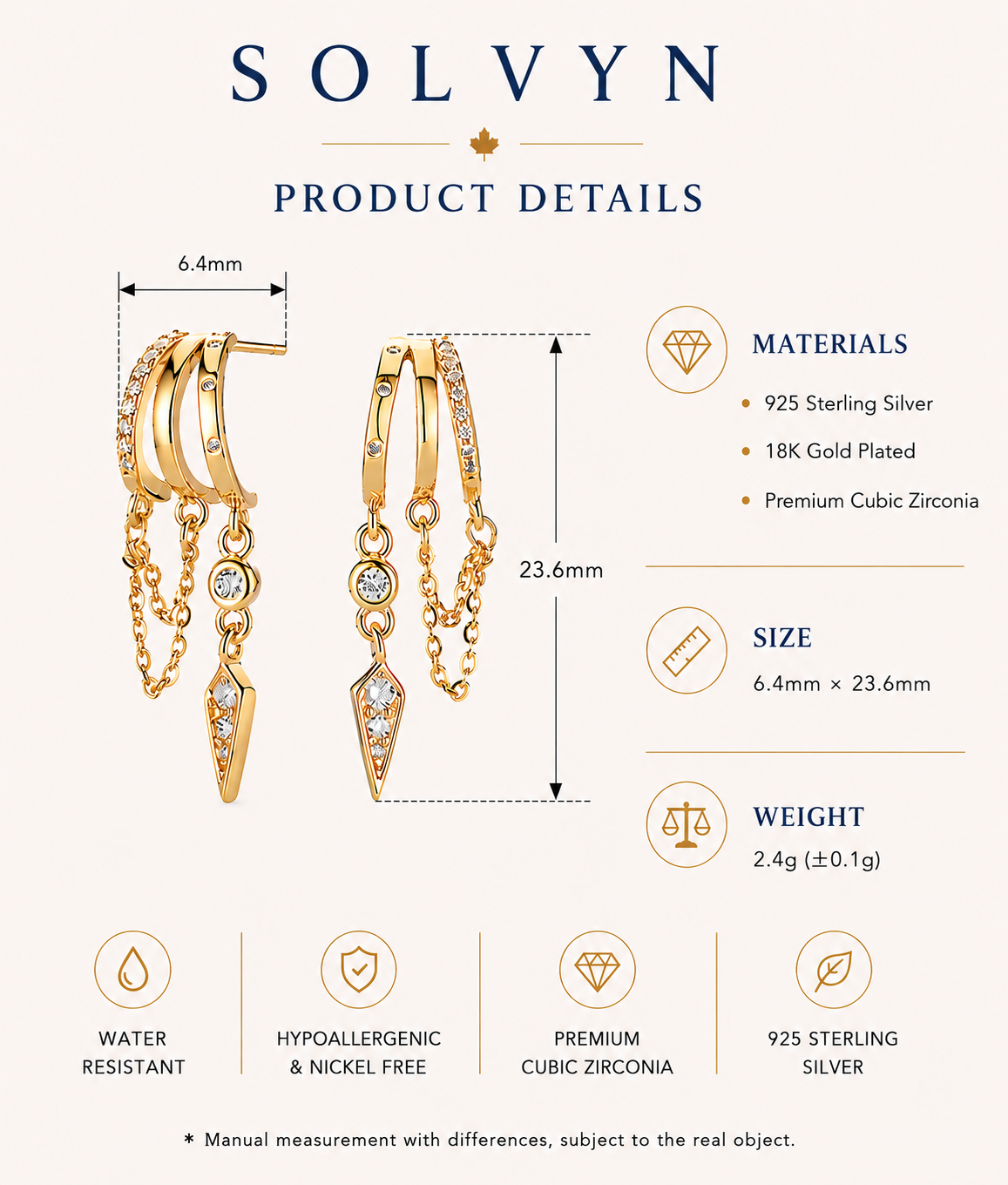 Golden Chain Drop Earrings