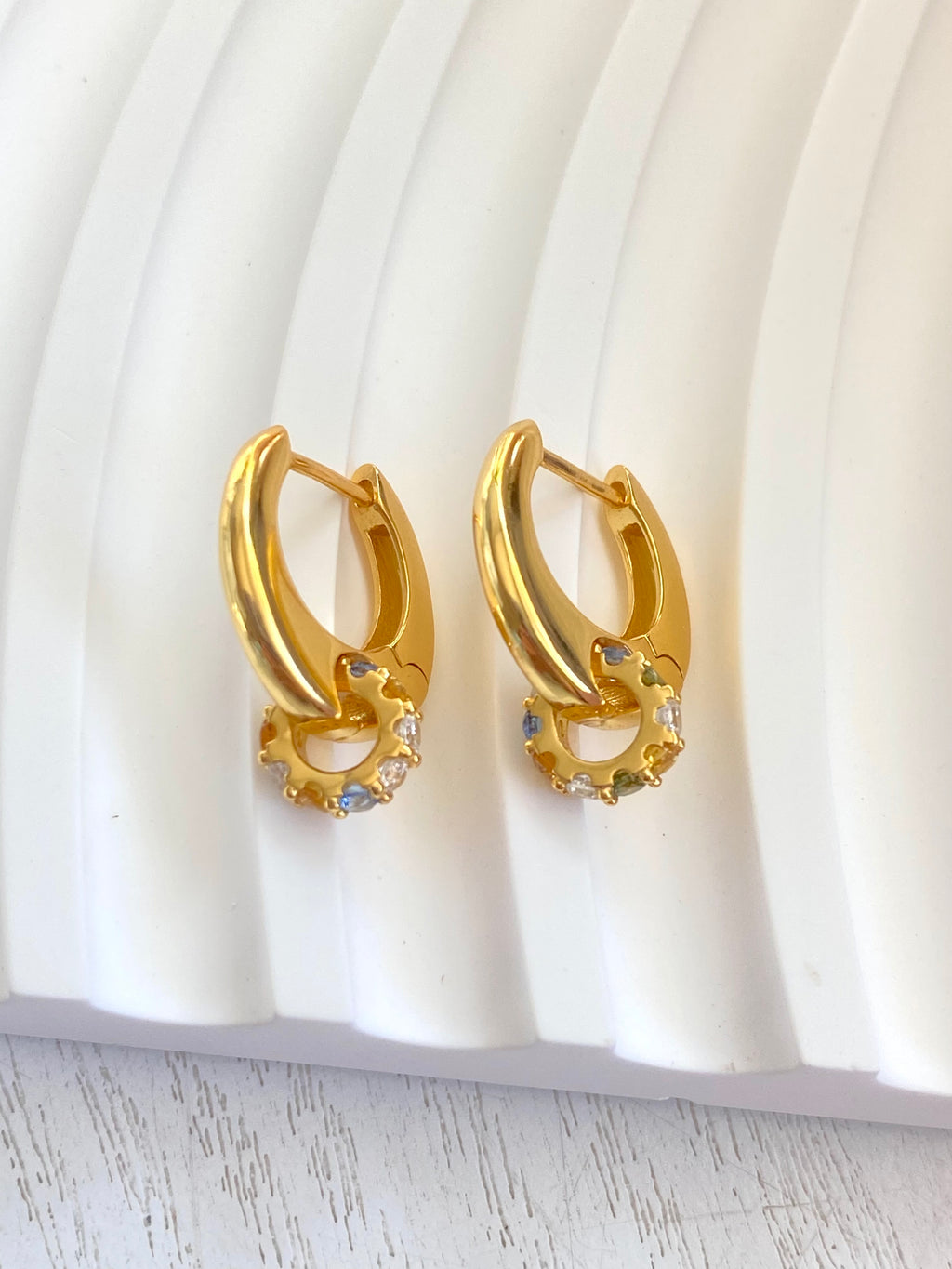Aurora Gem Huggie Earrings