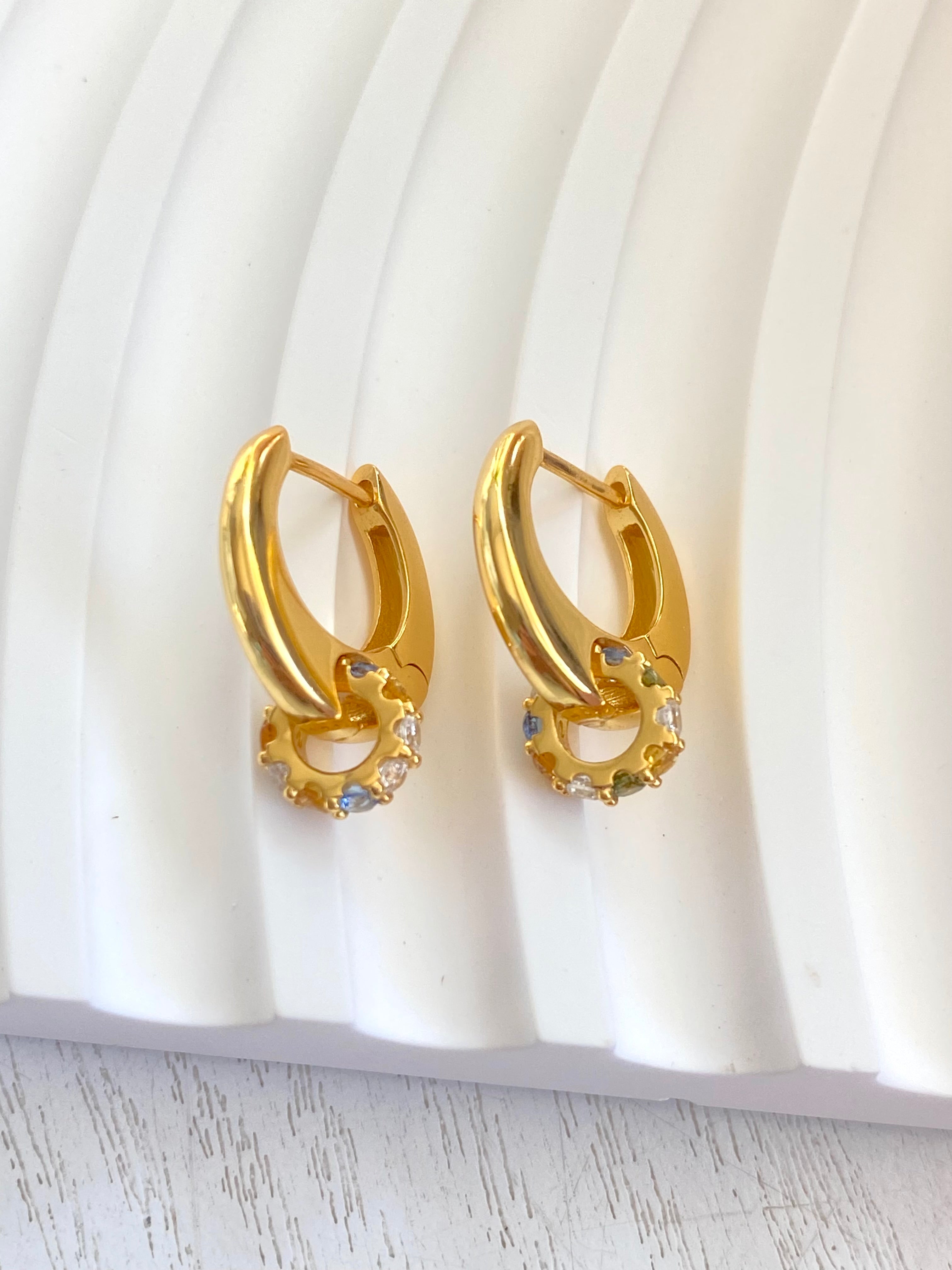 Aurora Gem Huggie Earrings