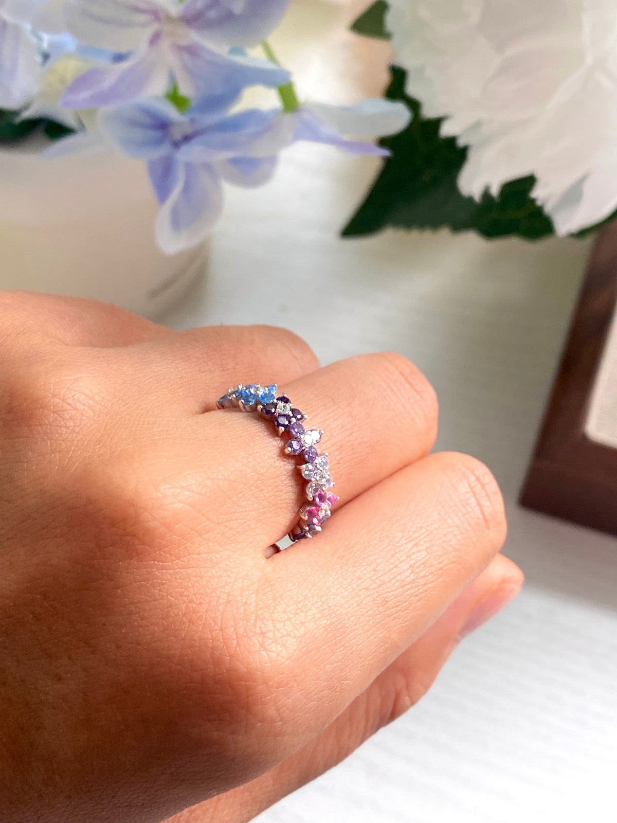 Elara Rainbow Bloom Band Ring