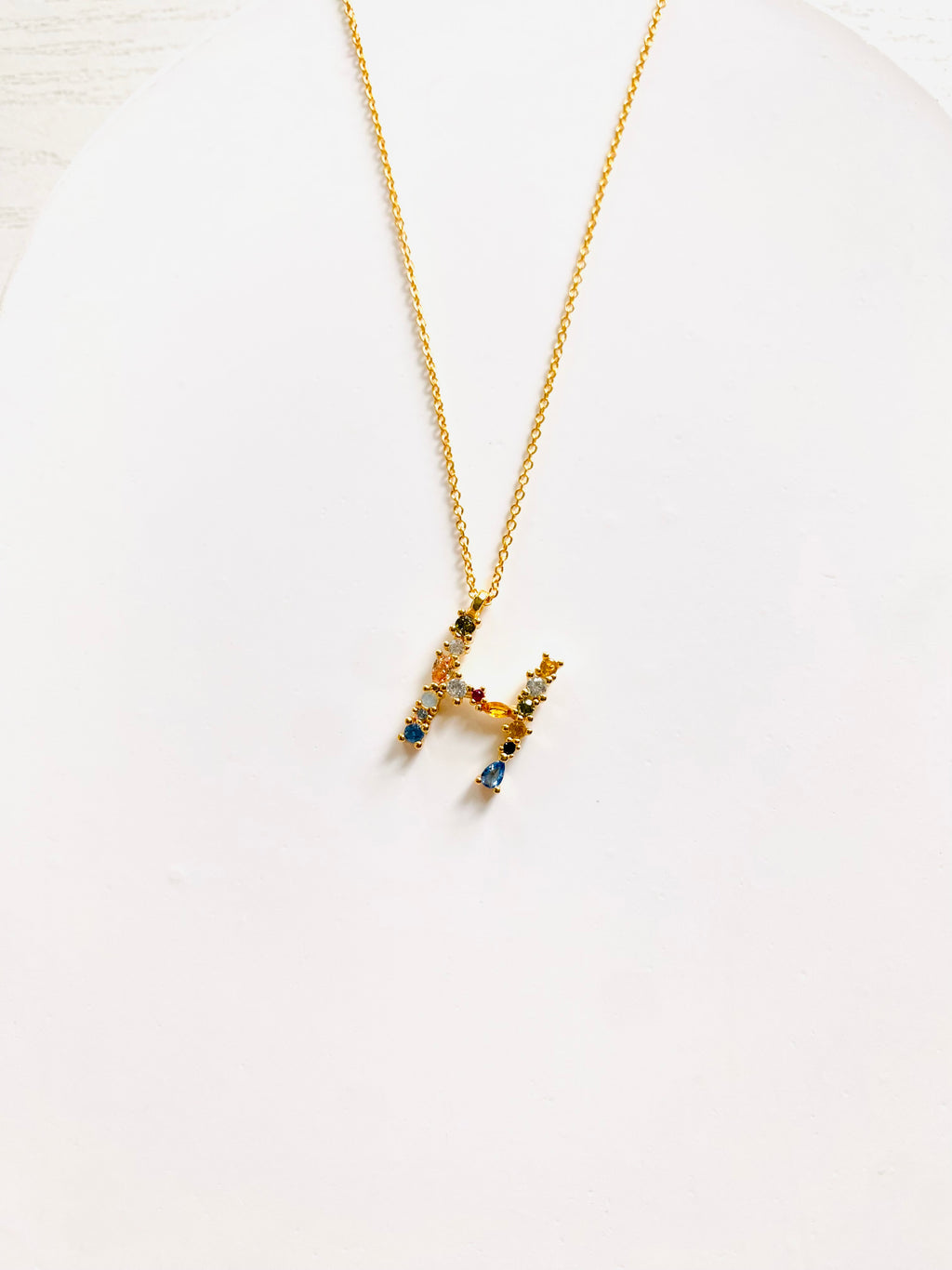 Mosaic Initial Pendant Necklace