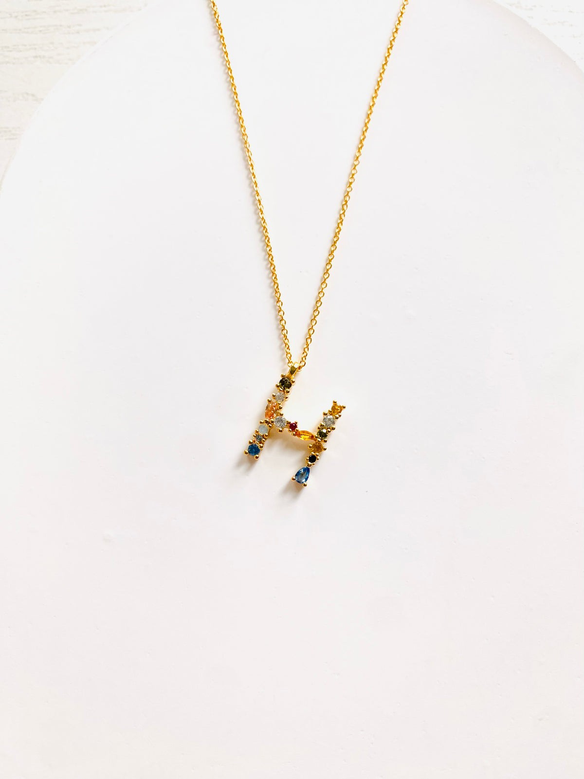 Mosaic Initial Pendant Necklace
