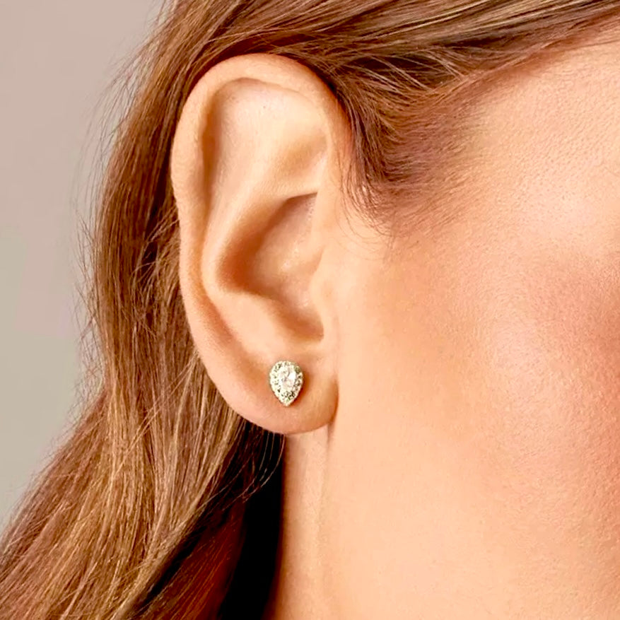 Teardrop Crystal Stud Earrings
