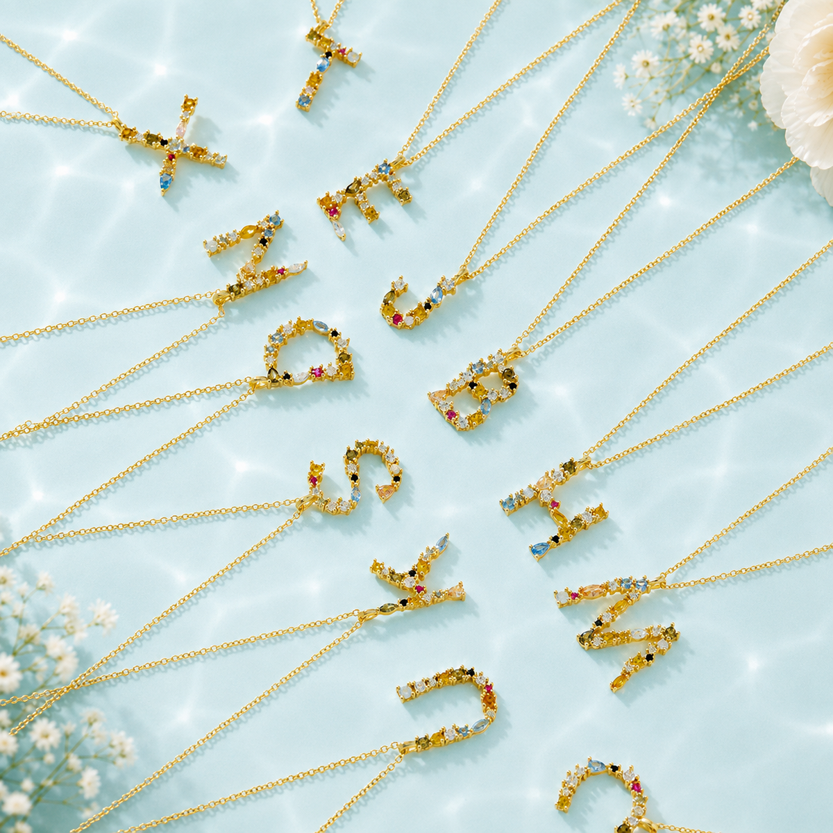 Mosaic Initial Pendant Necklace