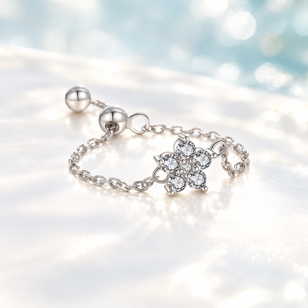 Petite Blossom Adjustable Chain Ring