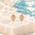 Mini Oval CZ Stud Earrings