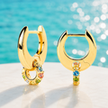 Aurora Gem Huggie Earrings