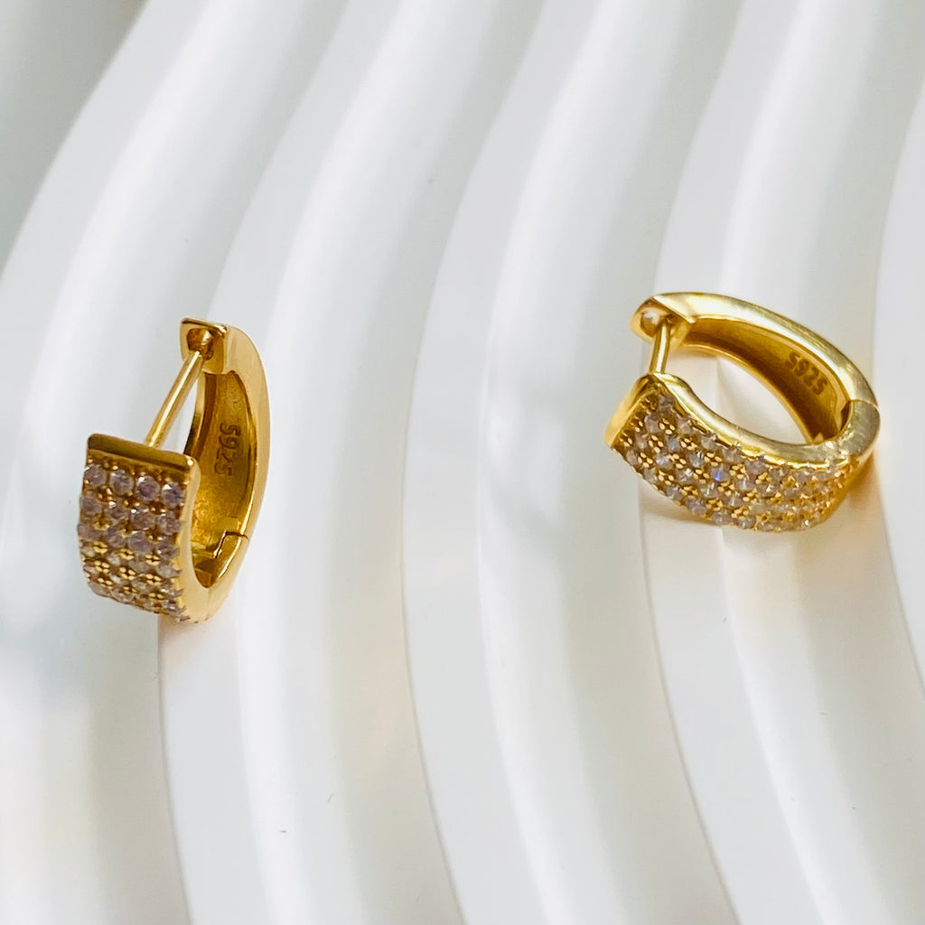 Harbor Pavé Huggie Earrings