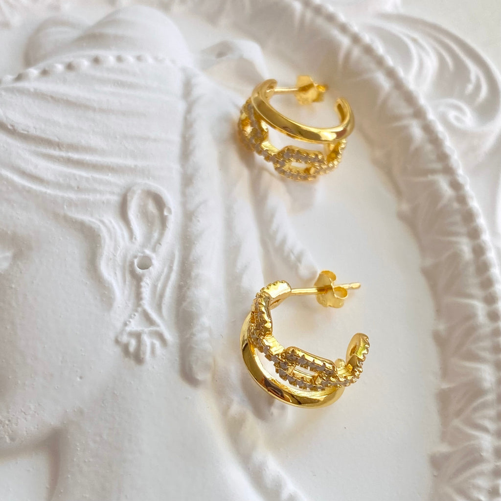 Harbor Link Huggie Earrings