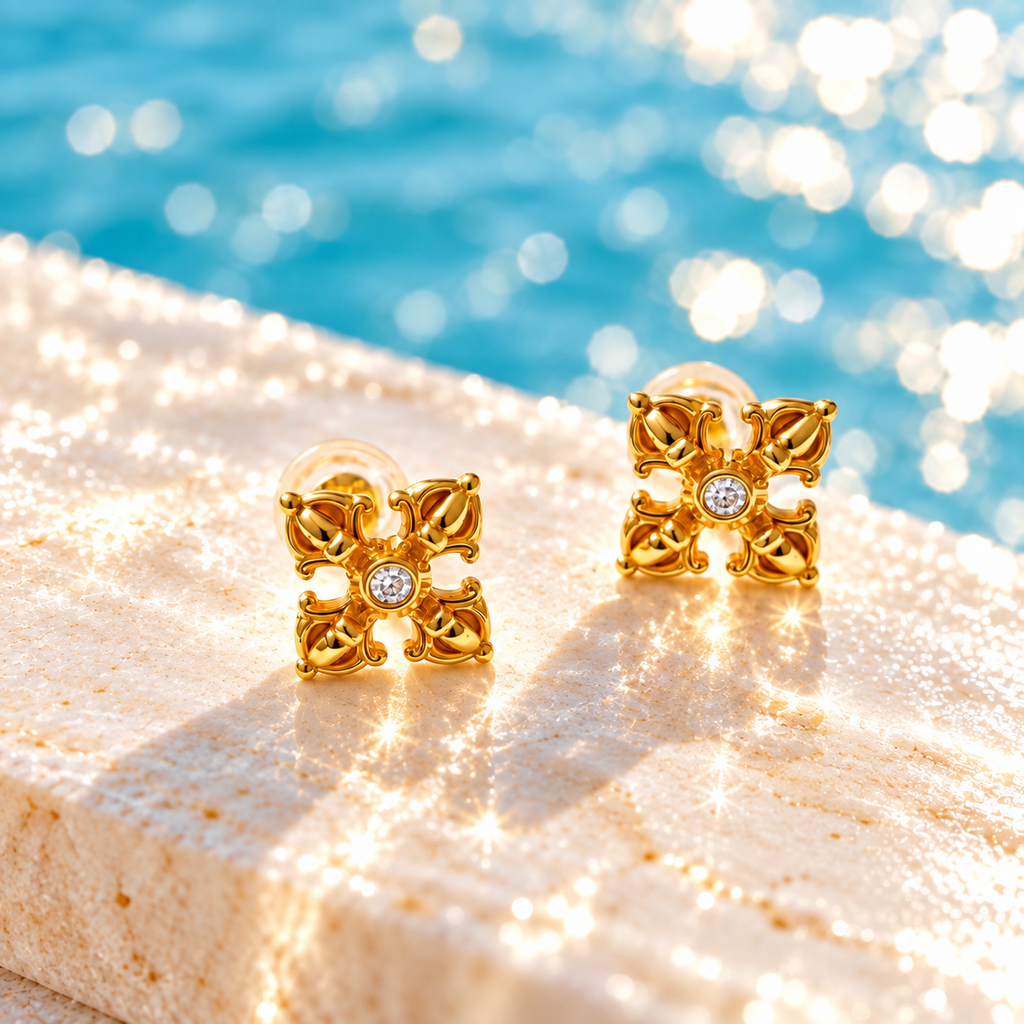 Vintage Cross Stud Earrings