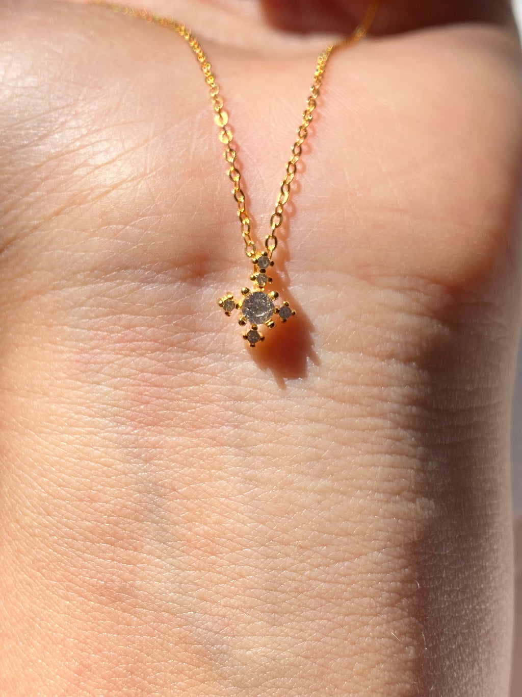 Celeste Birthstone Cross Necklace