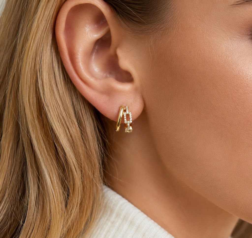 Harbor Link Huggie Earrings
