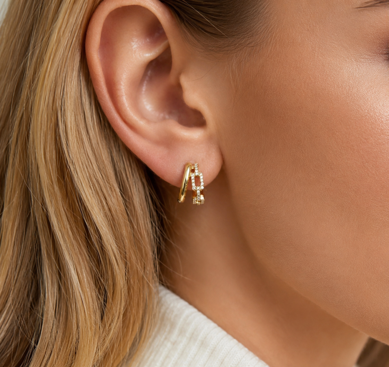 Harbor Link Huggie Earrings