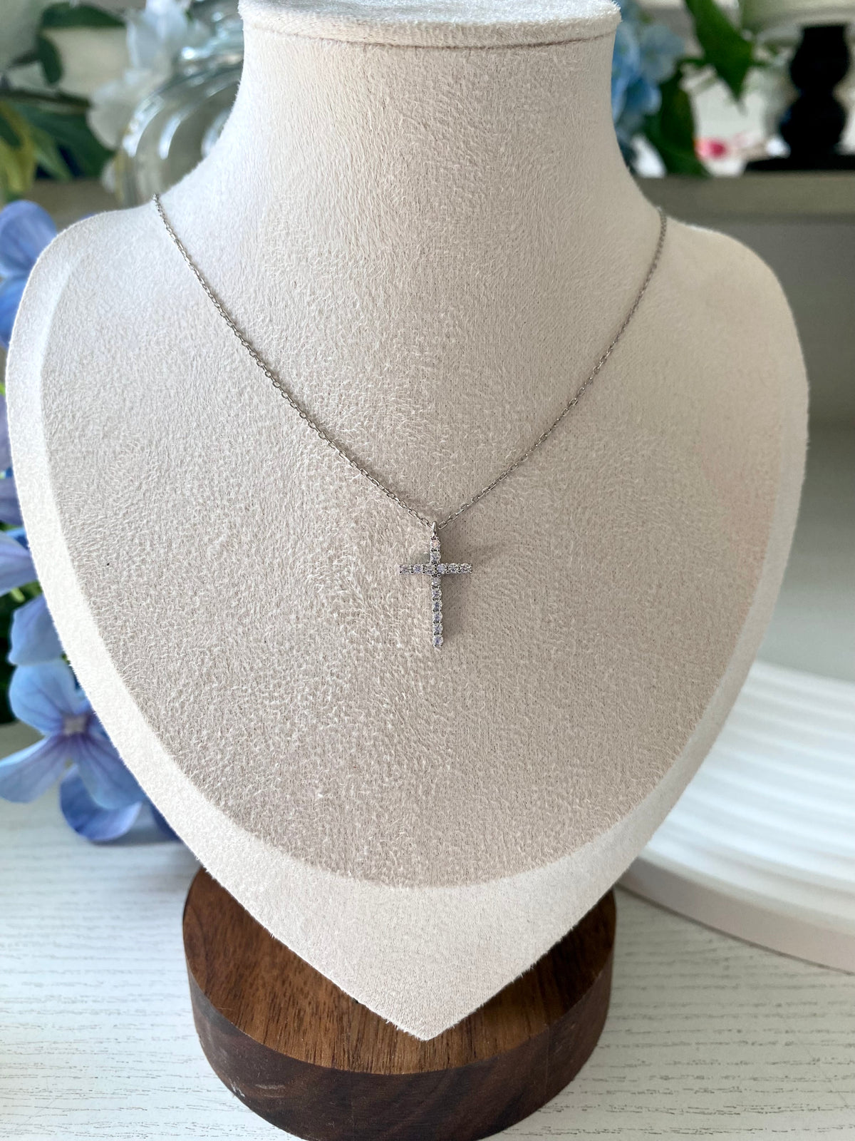 Celeste Pavé Cross Necklace