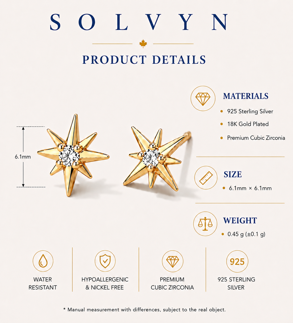 North Star Stud Earrings