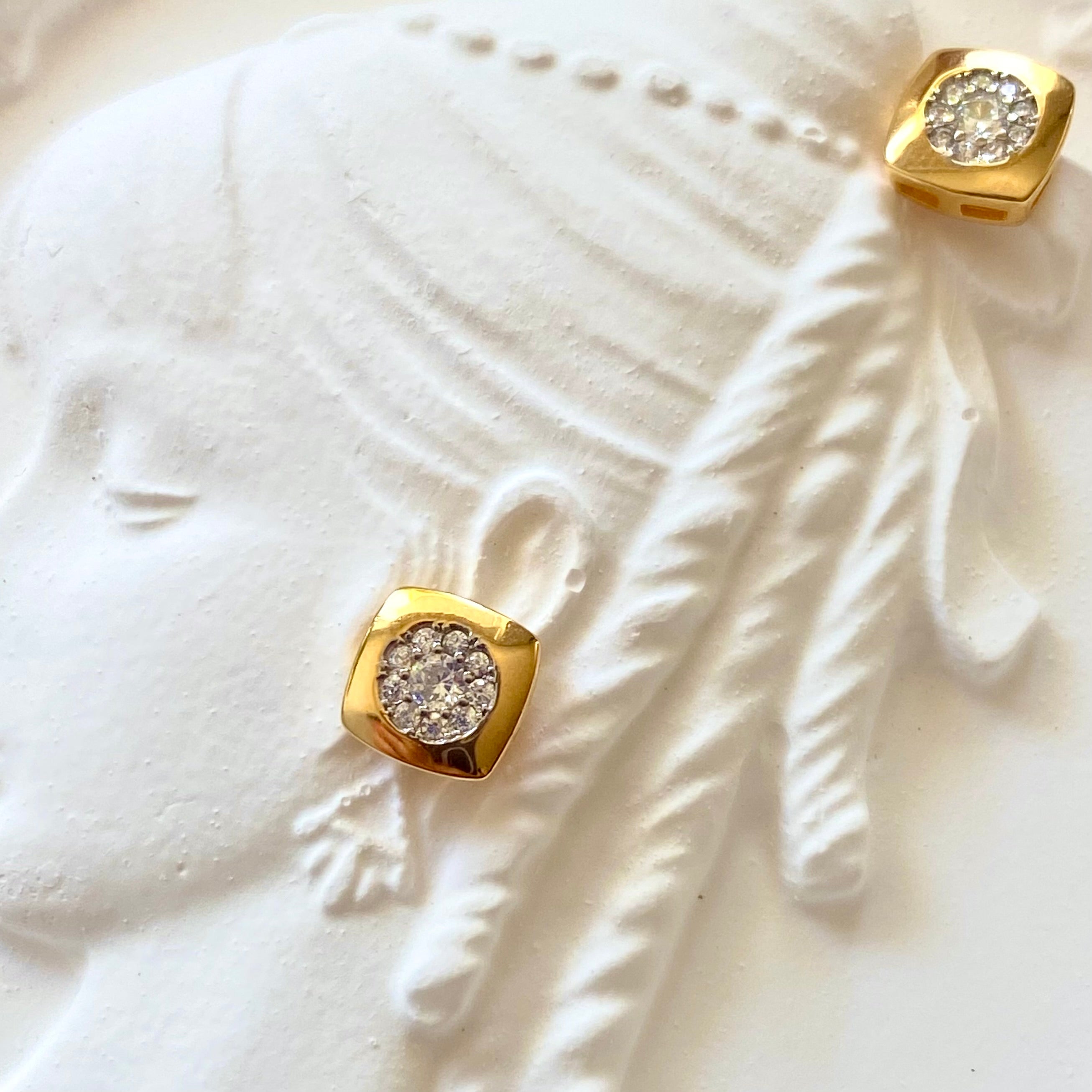 Pavé Crystal Cushion Stud Earrings
