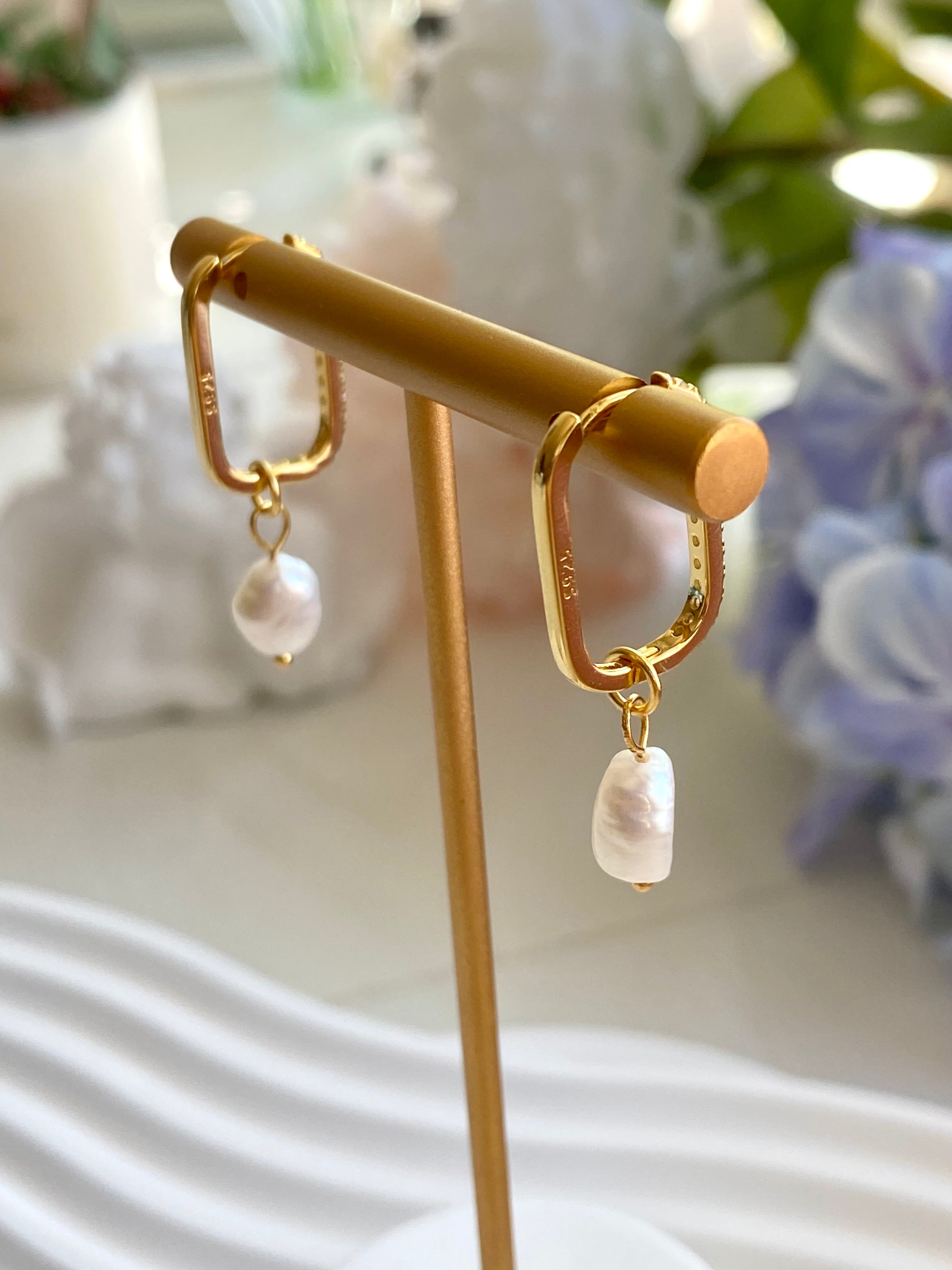 Luna Convertible Pearl Huggie Earrings