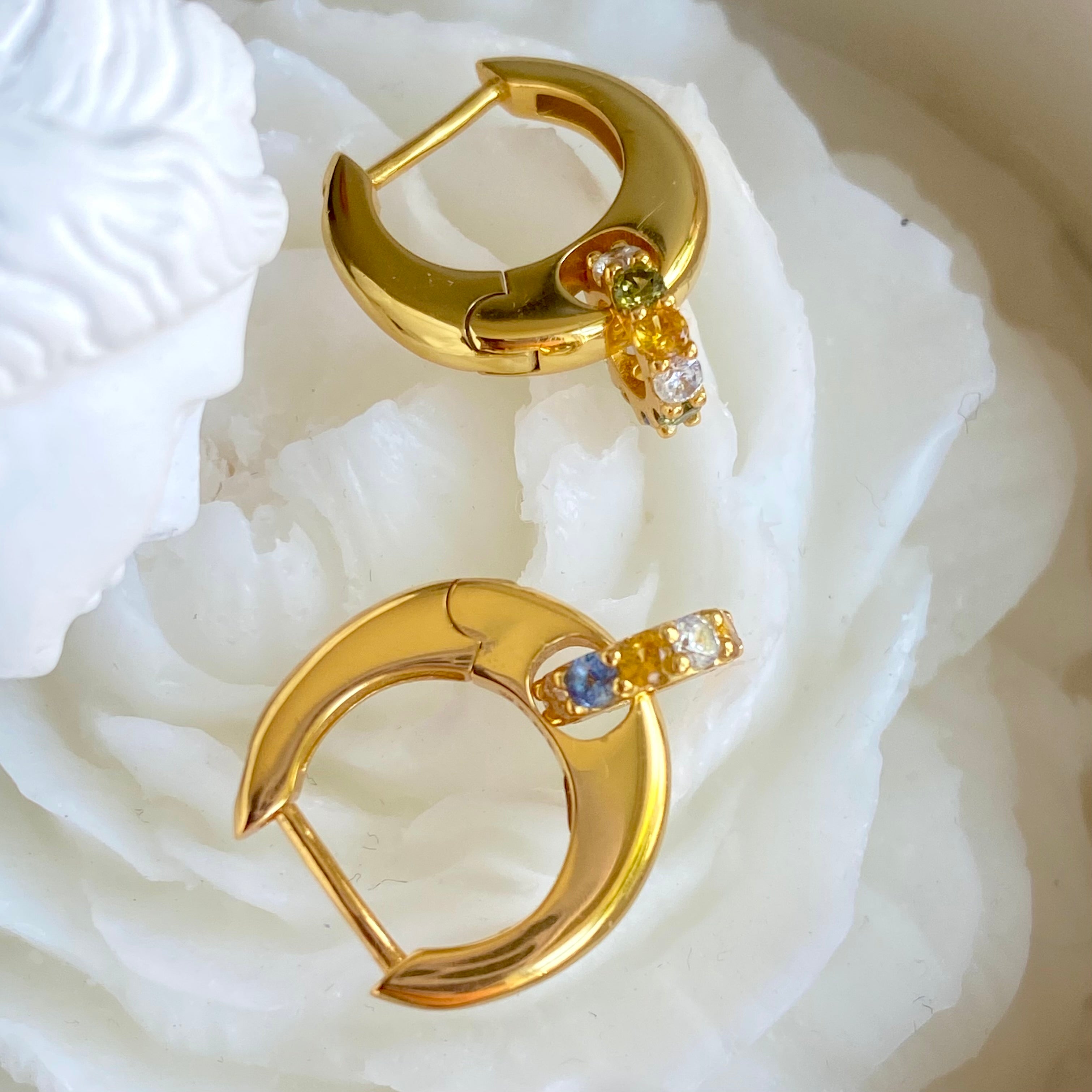 Aurora Gem Huggie Earrings