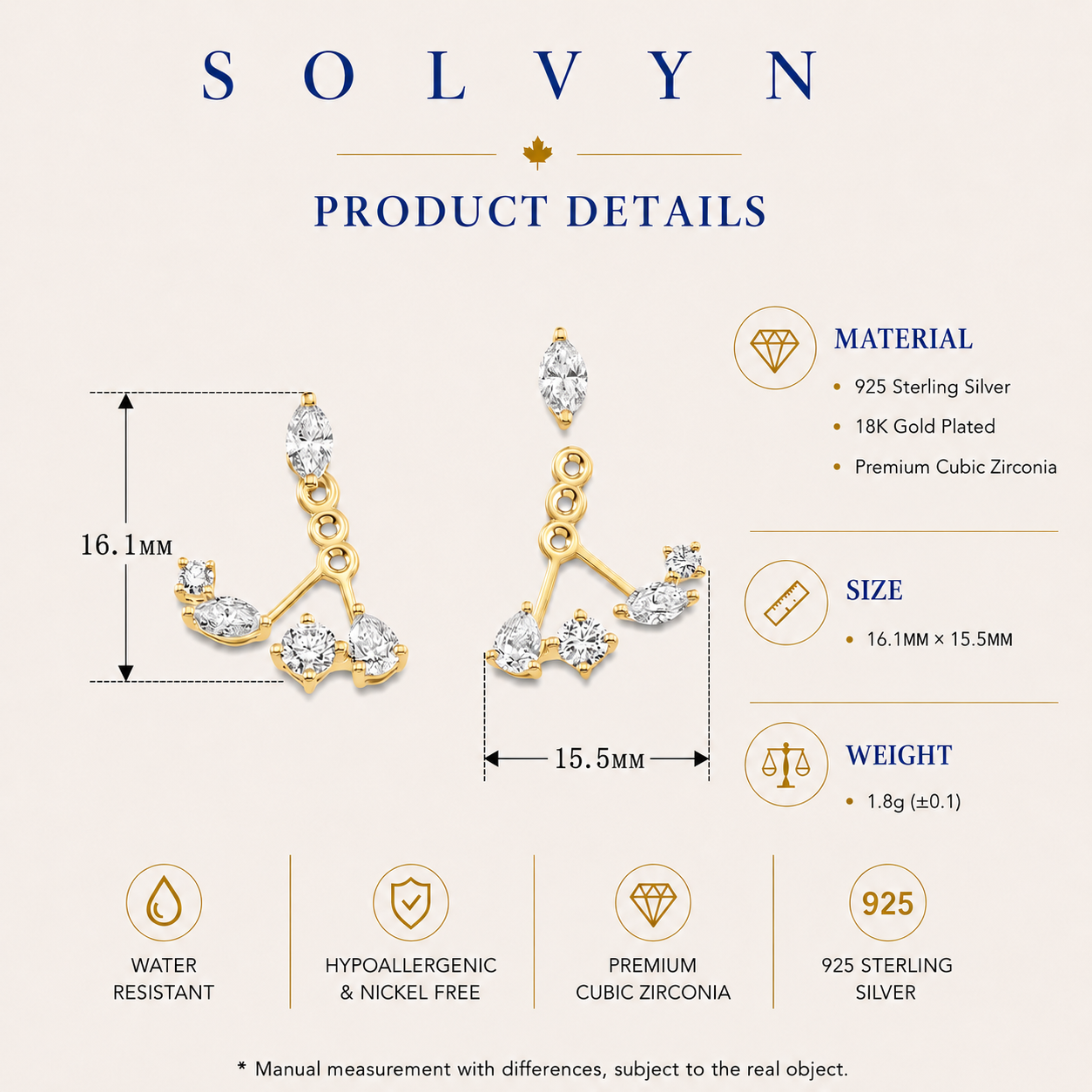 Celeste Marquise Ear Jacket Earrings