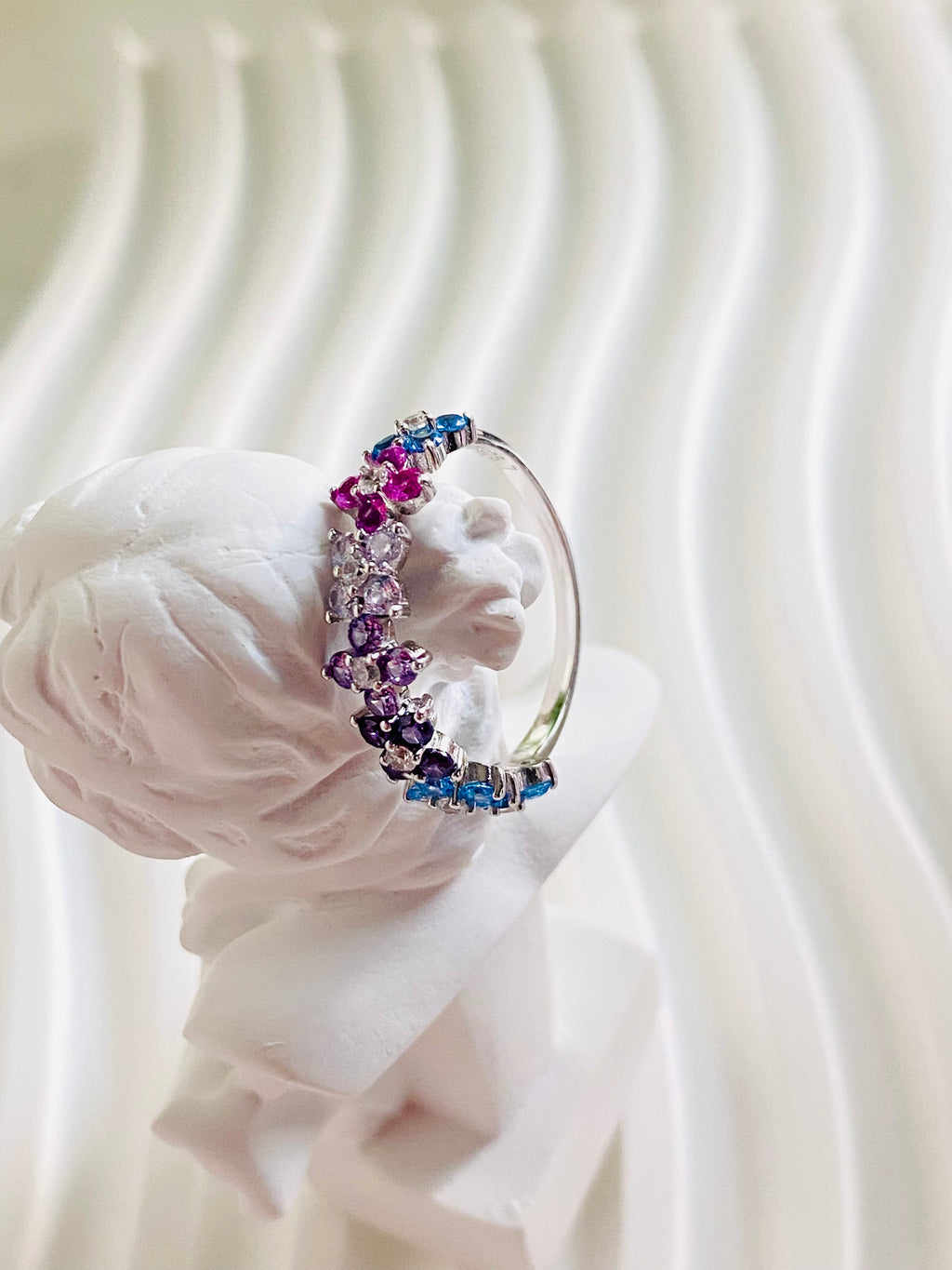 Elara Rainbow Bloom Band Ring