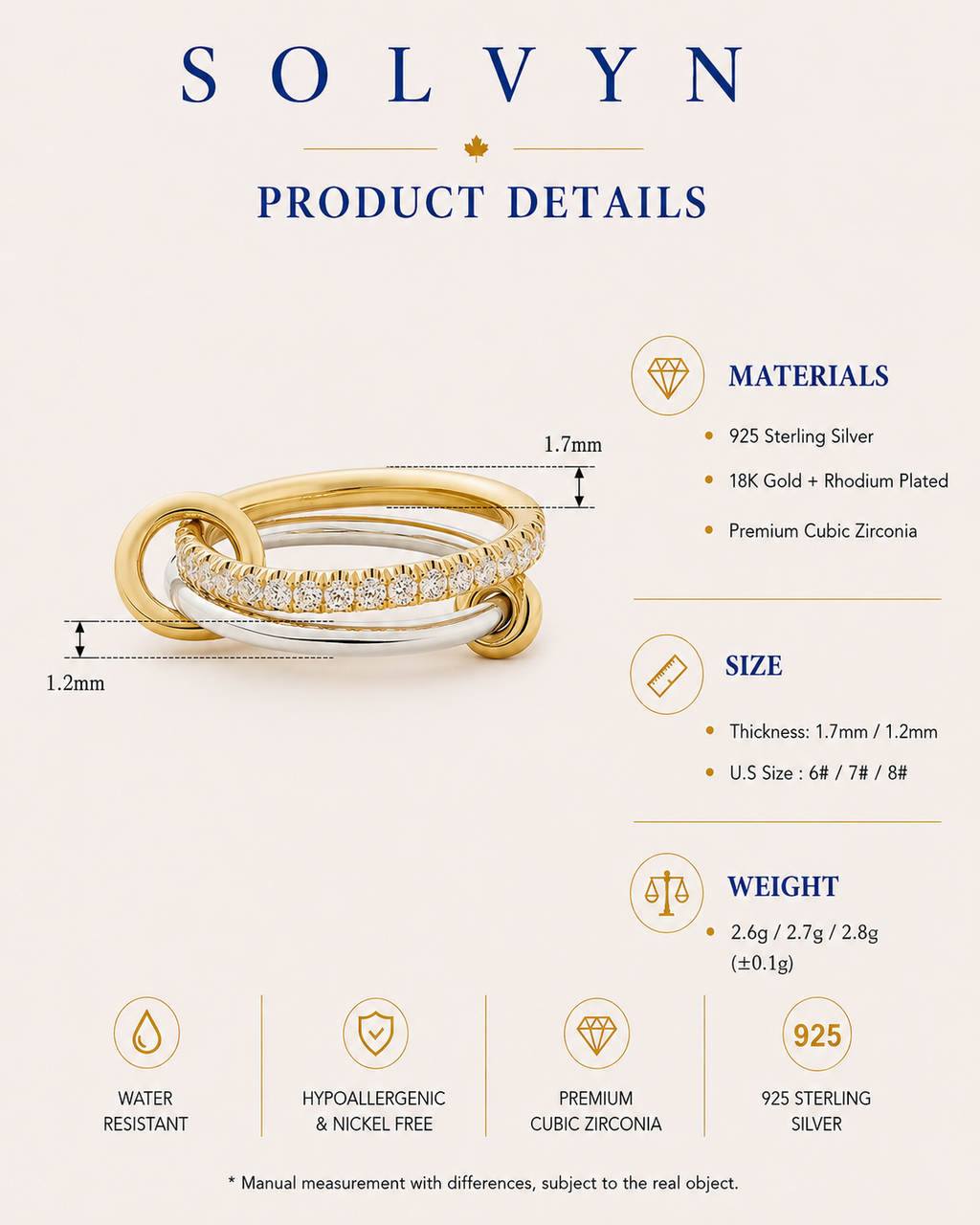 Linked Harmony Two-Tone Ring