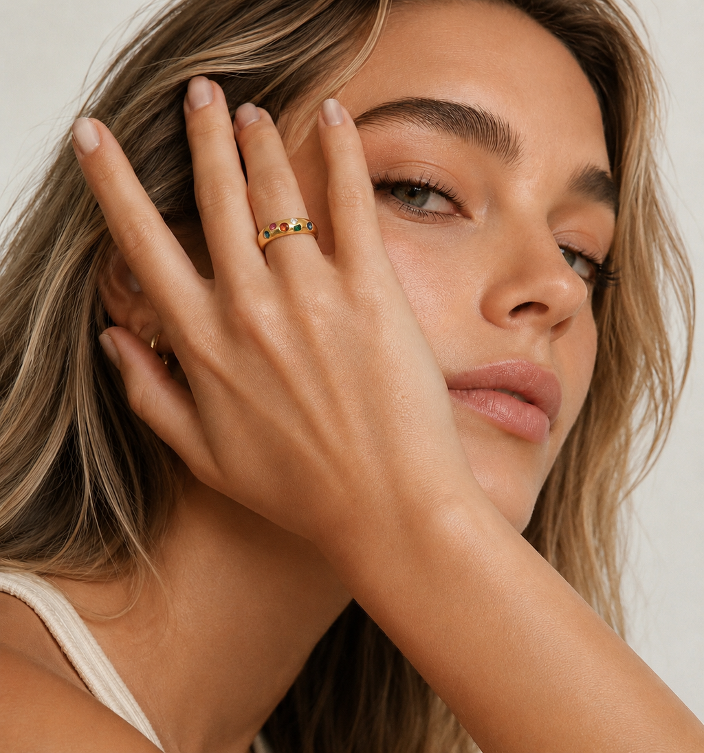 Aurora Gemstone Band Ring