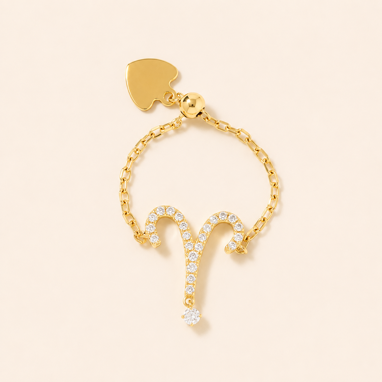 Celestial Zodiac Charm Slider Ring