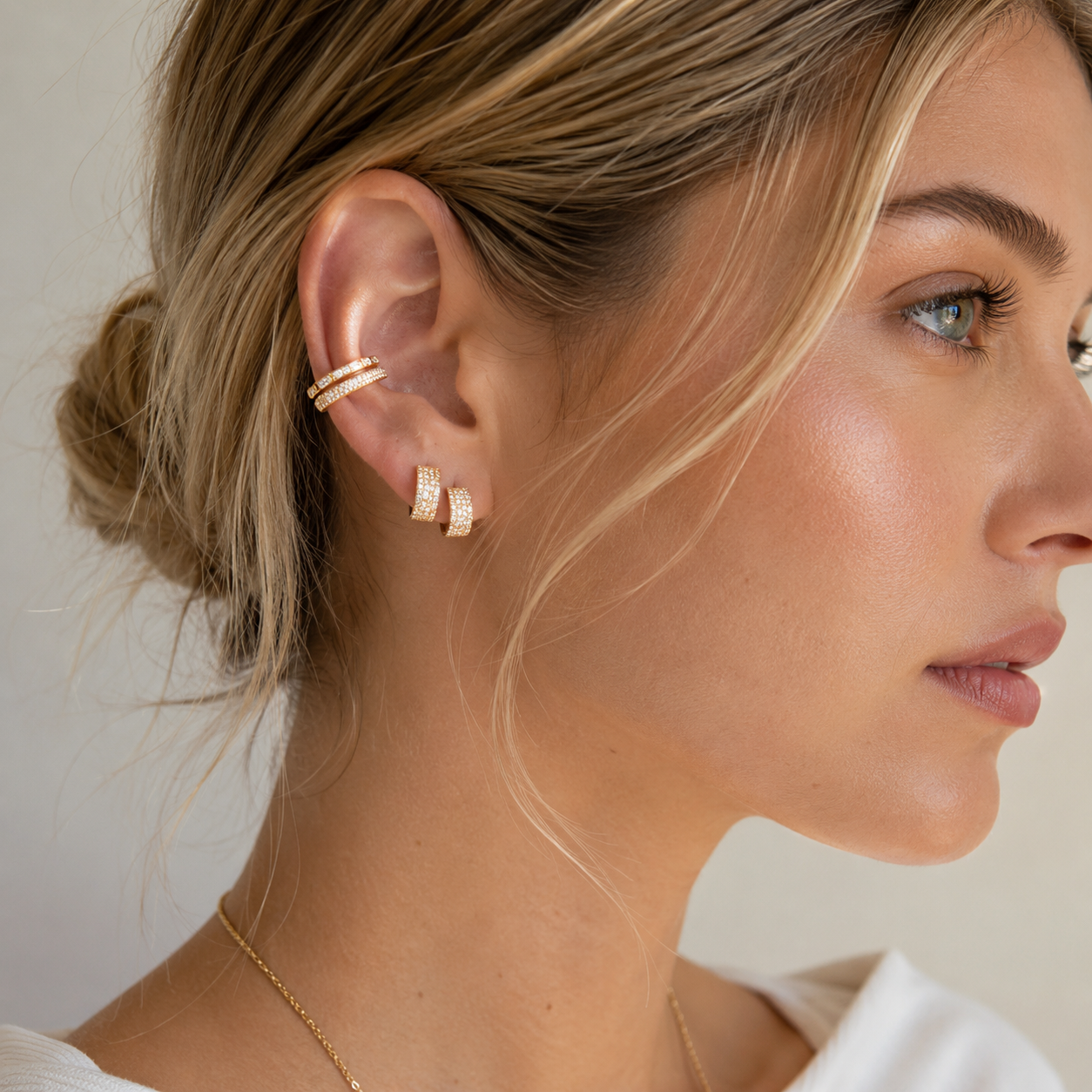Harbor Pavé Huggie Earrings