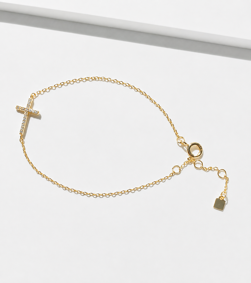 Faith Sideways Cross Bracelet