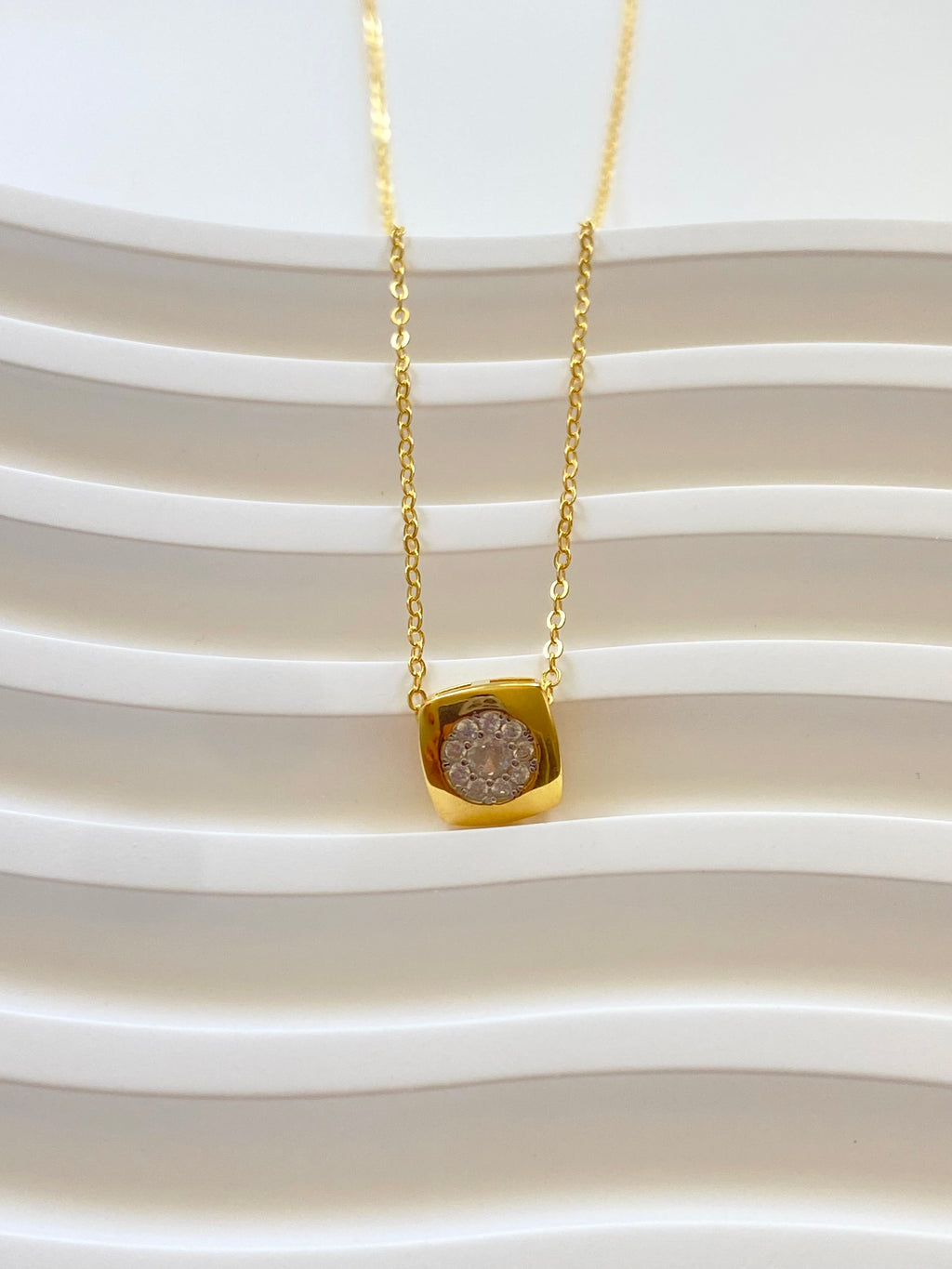 Pavé Crystal Cushion Necklace
