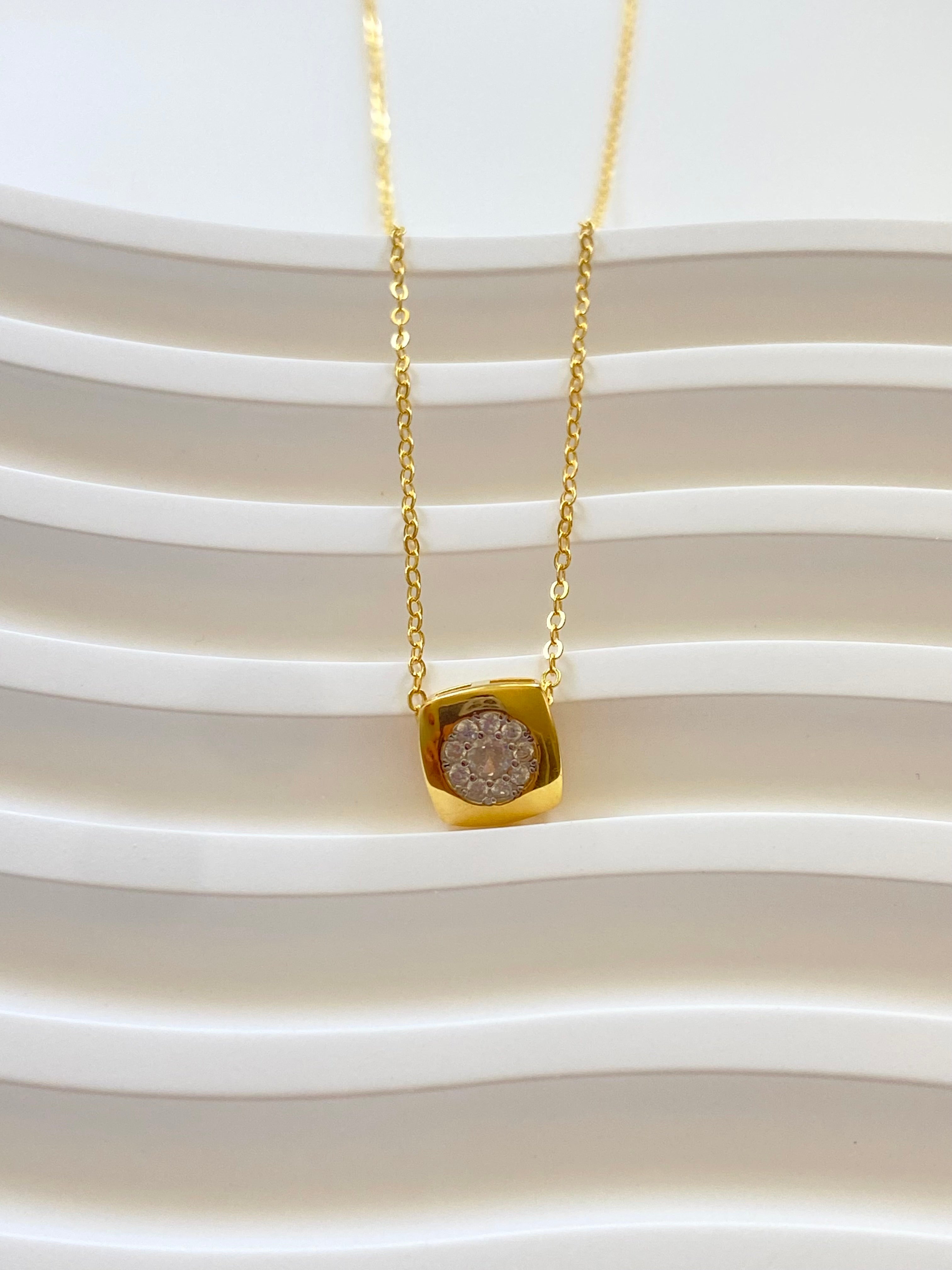 Pavé Crystal Cushion Necklace