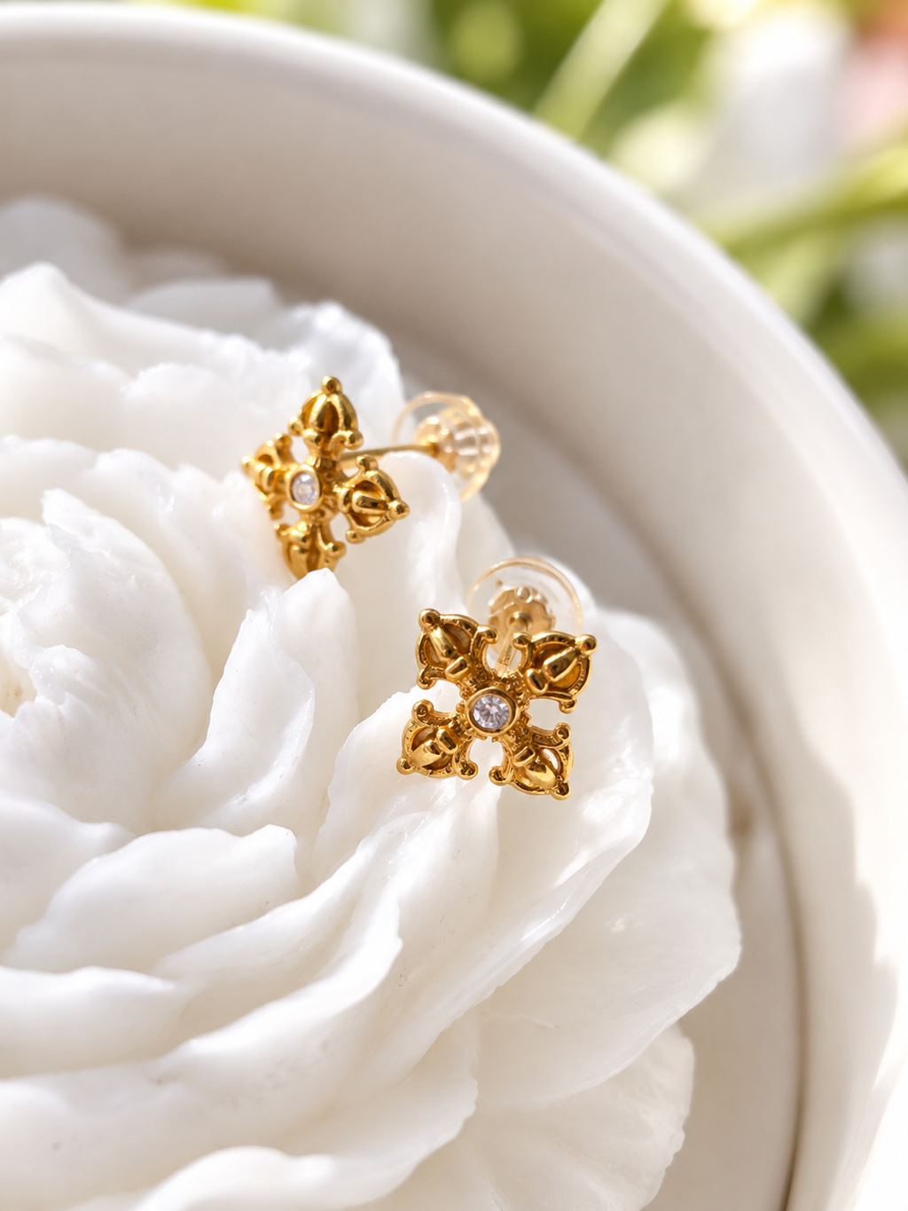 Vintage Cross Stud Earrings