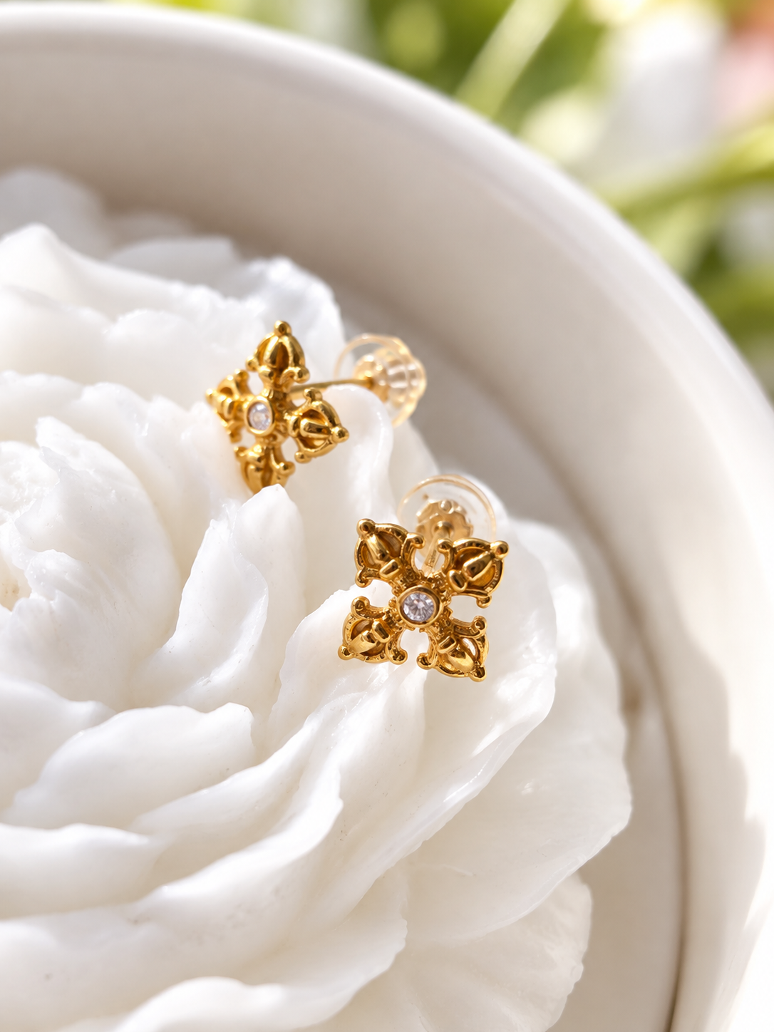 Vintage Cross Stud Earrings