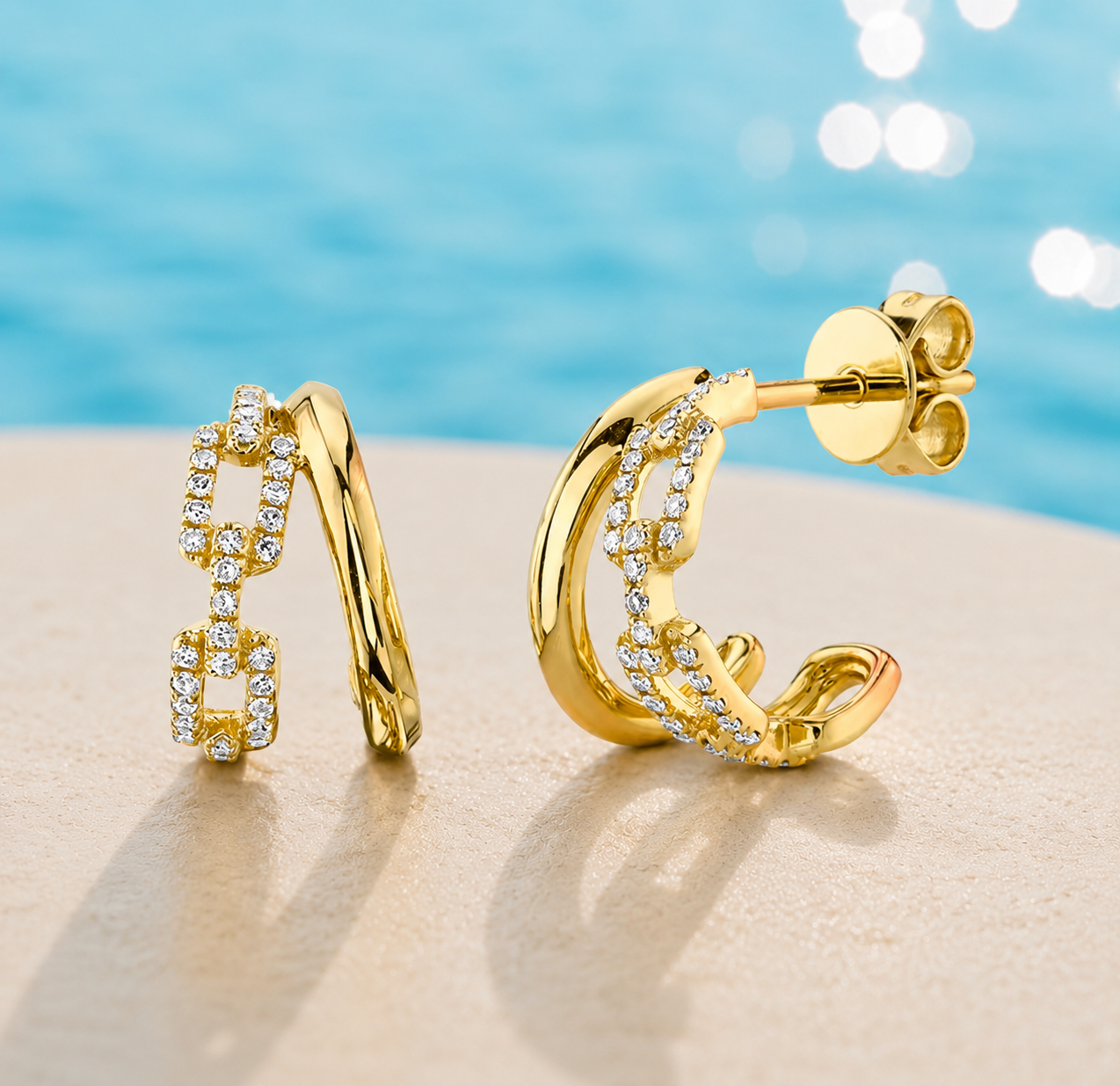 Harbor Link Huggie Earrings