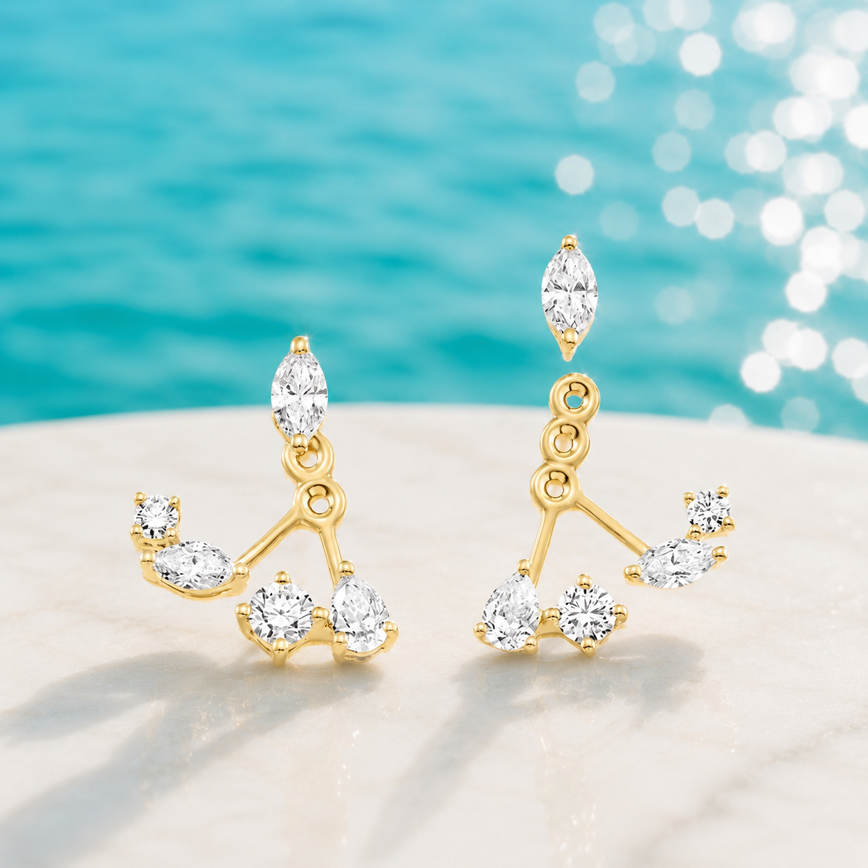 Celeste Marquise Ear Jacket Earrings