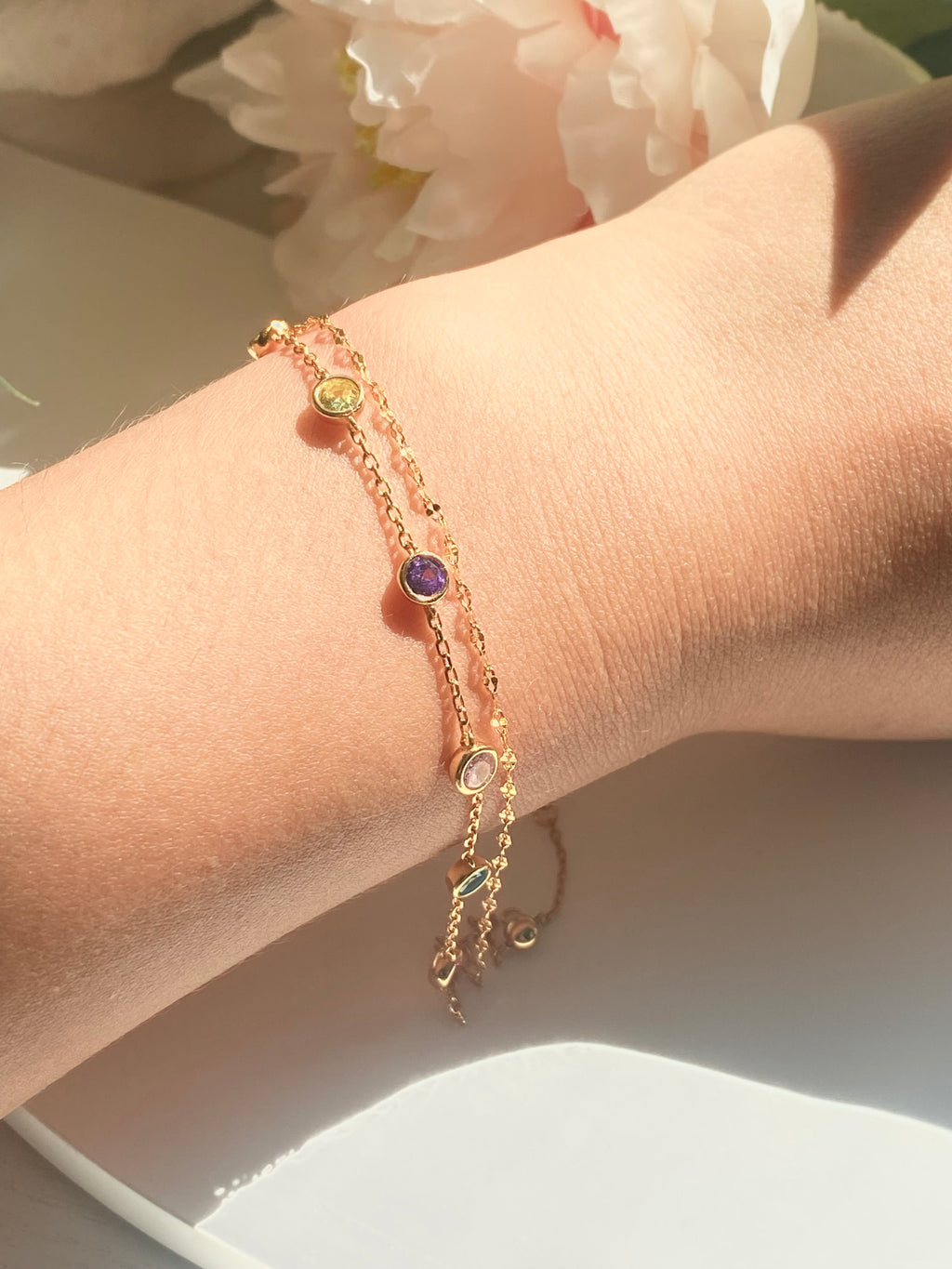 Prism Adjustable Double Chain Bracelet