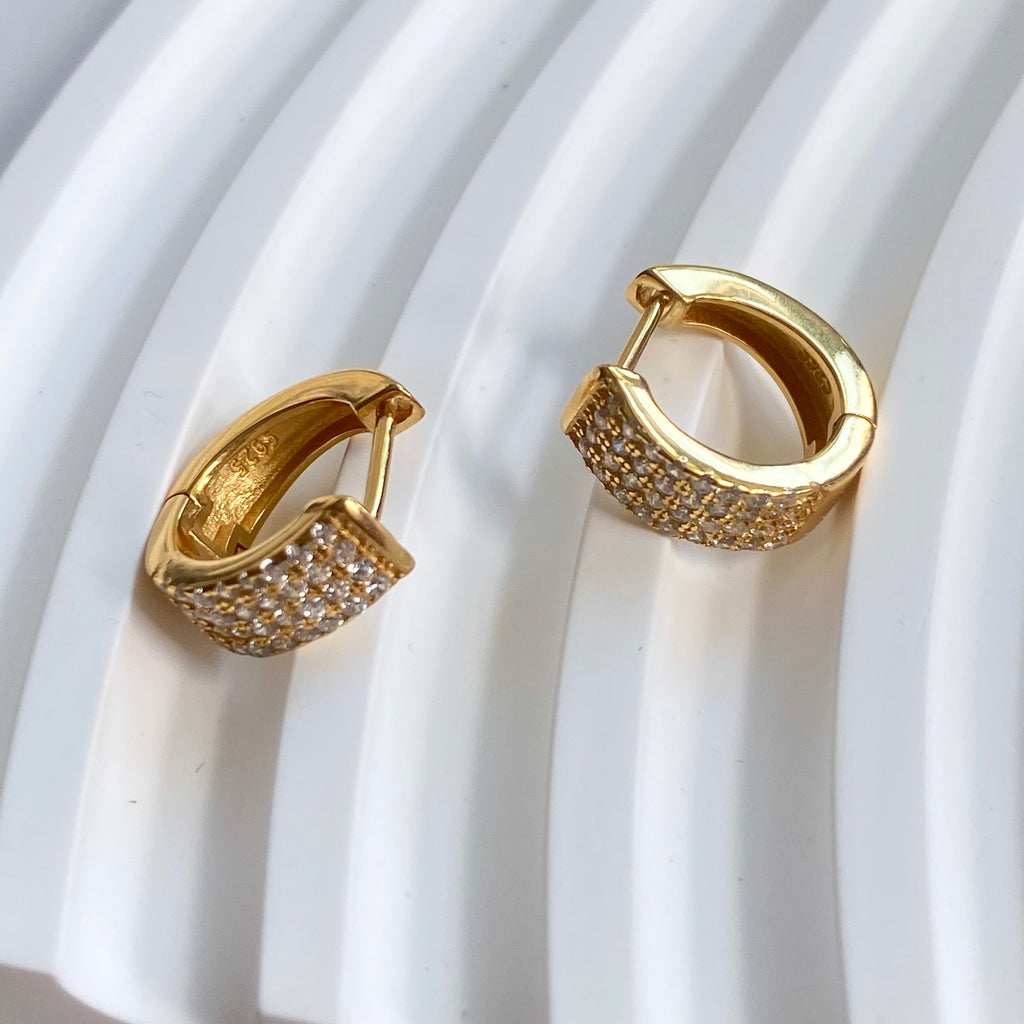 Harbor Pavé Huggie Earrings