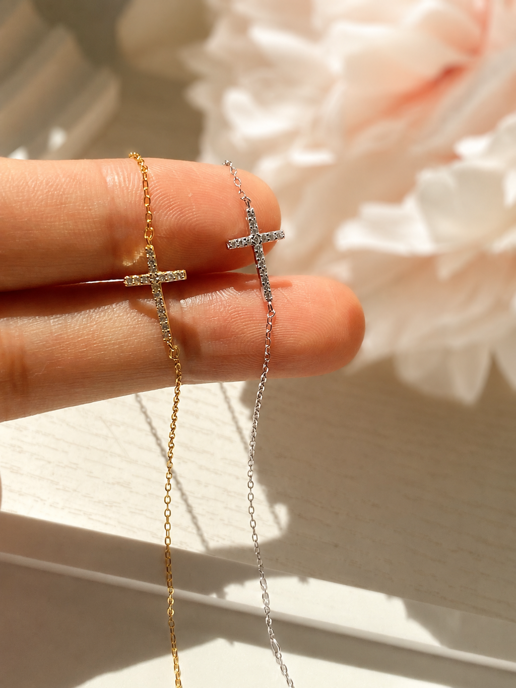 Faith Sideways Cross Bracelet