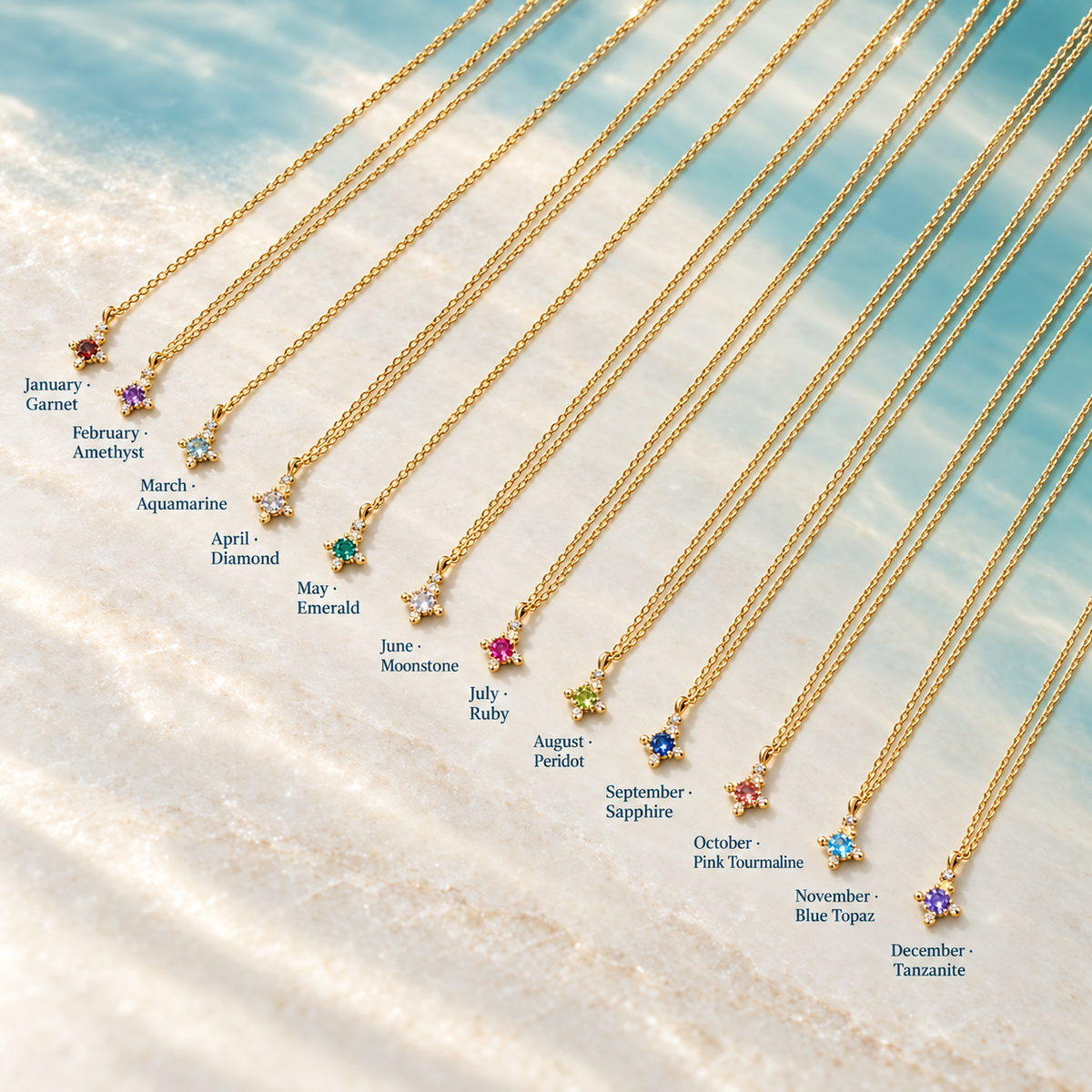 Celeste Birthstone Cross Necklace