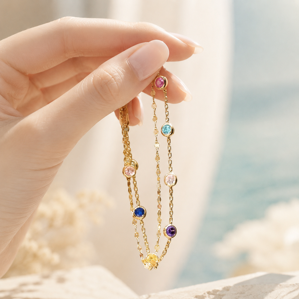 Prism Adjustable Double Chain Bracelet